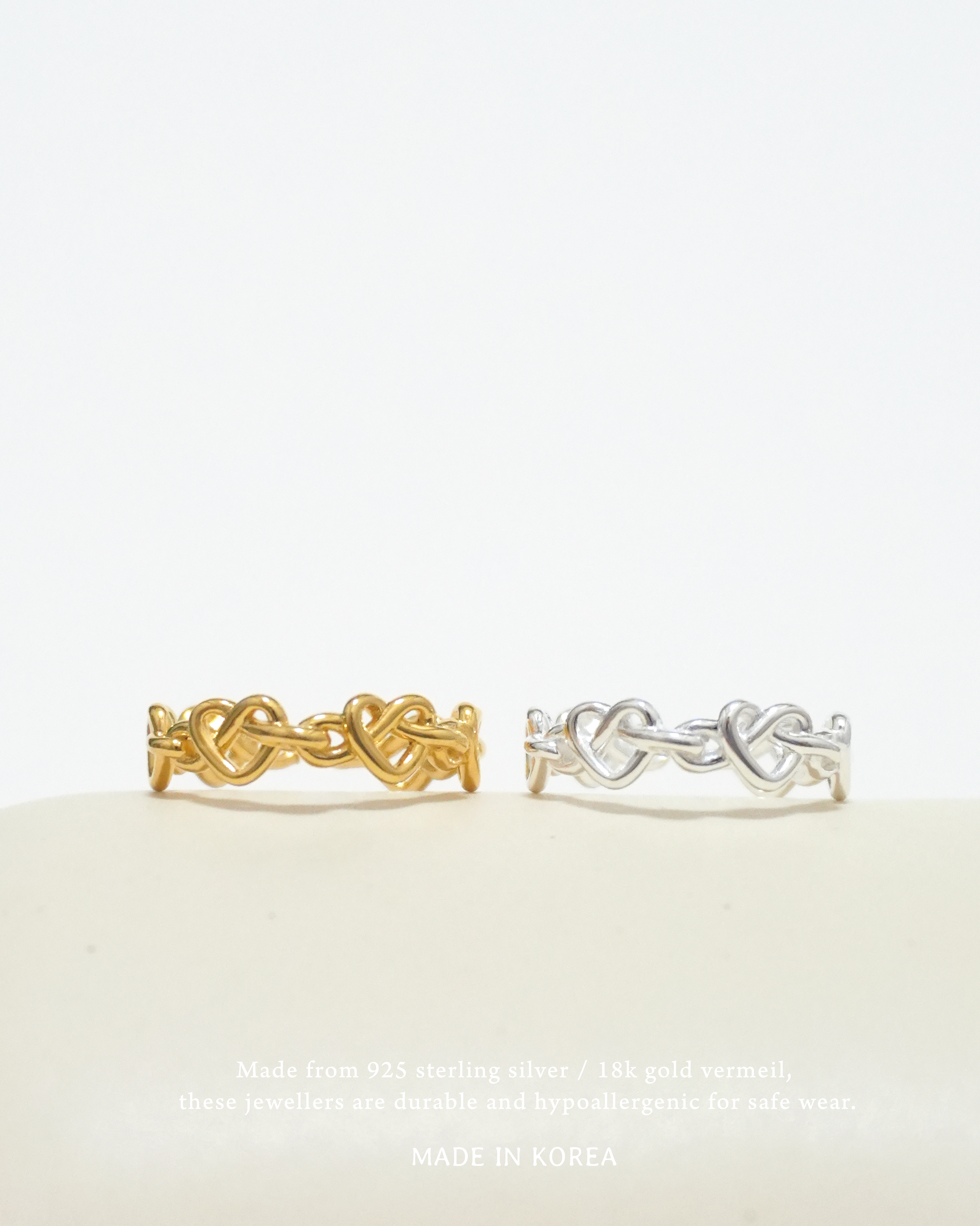 Twisted Heart Loop Ring