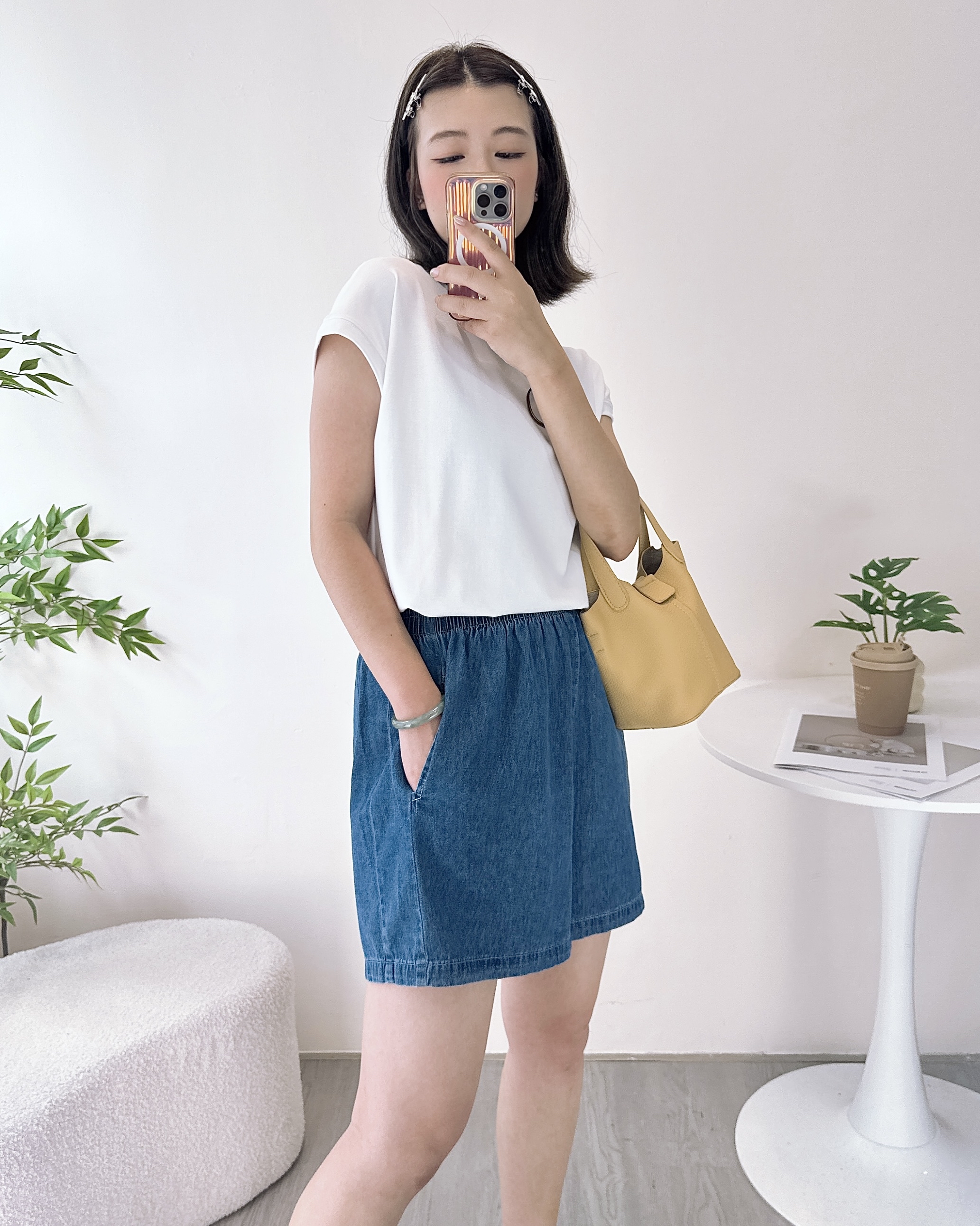 超薄夏日必備牛仔短褲 3色