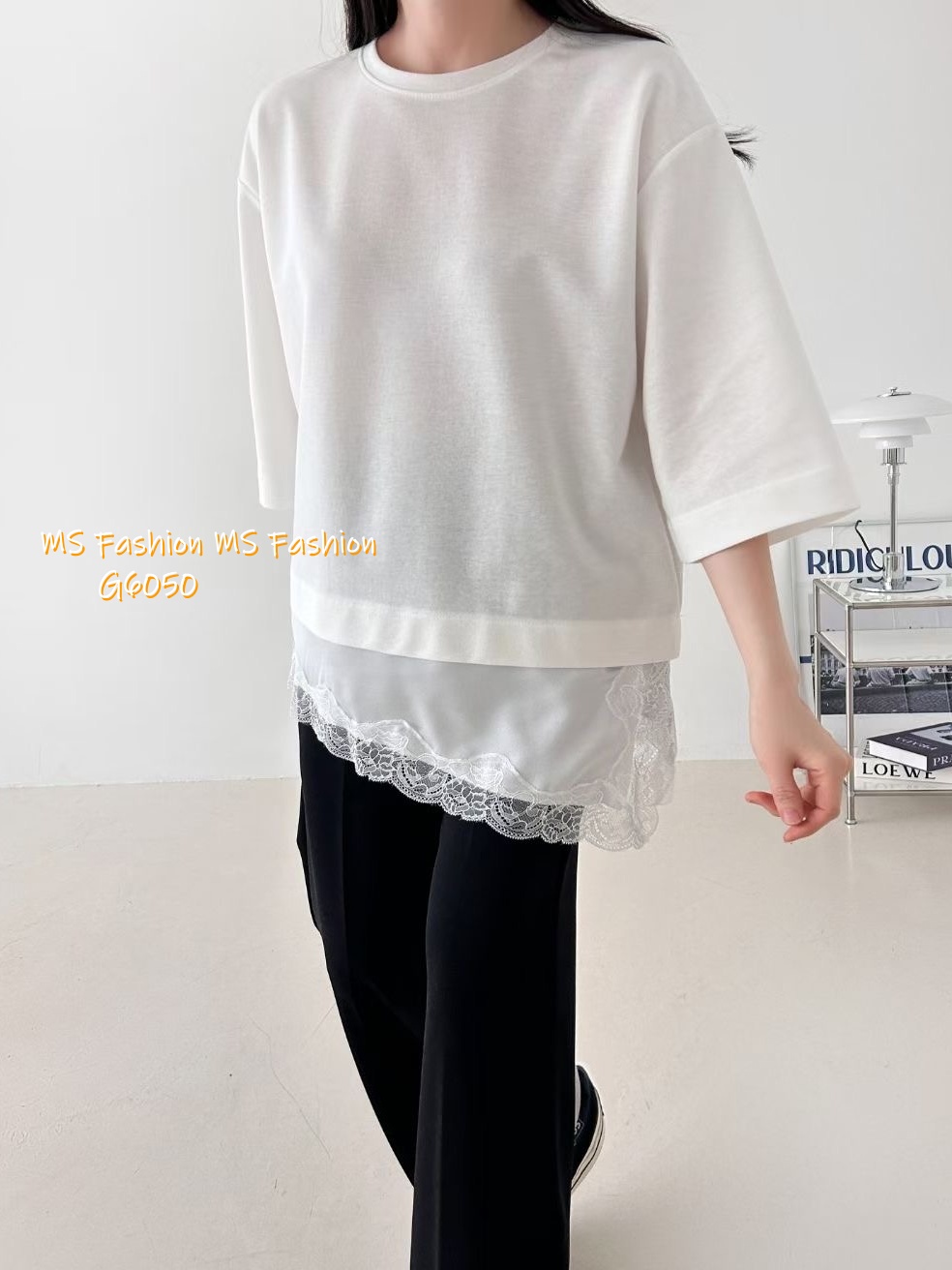 G6050 韓國🇰🇷拼lace腳top