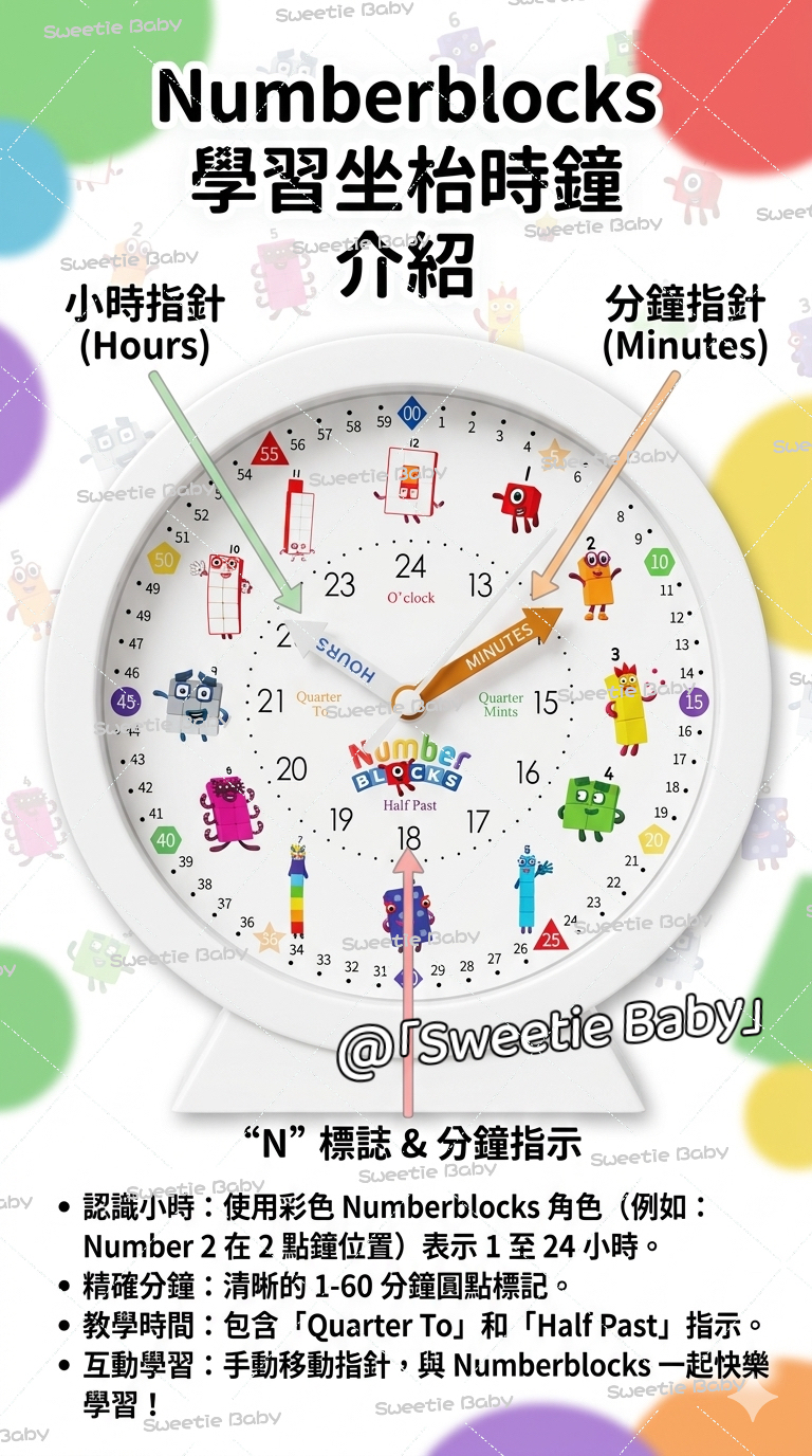 Numberblocks 學習座枱時鐘