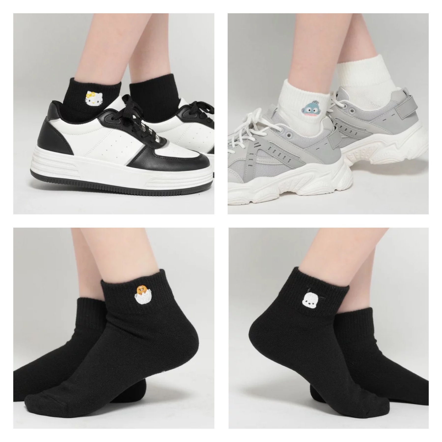 日本現貨📍蛋黃哥刺繡圖案短襪