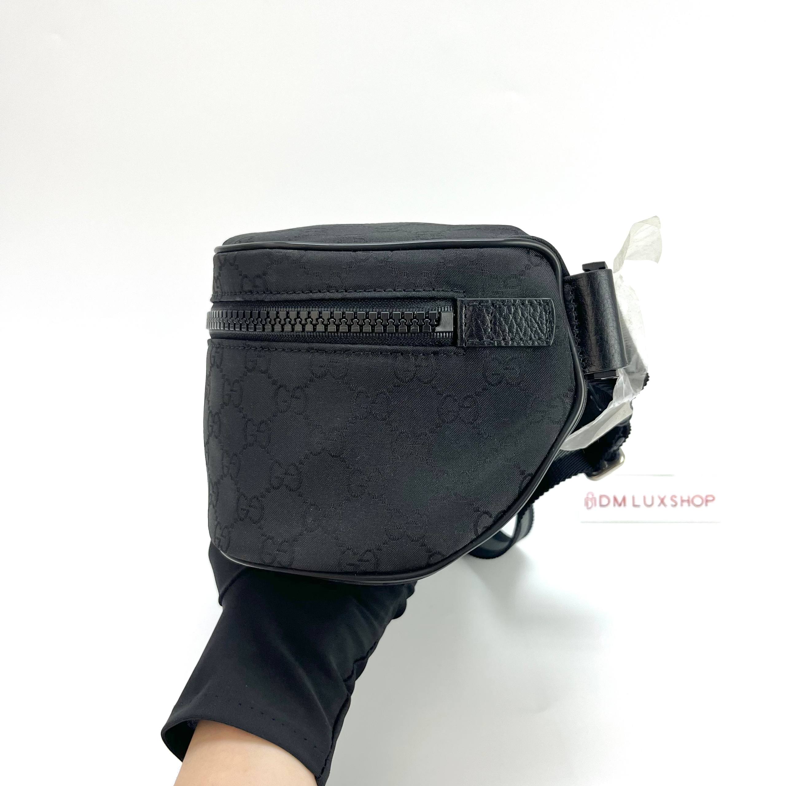 Gucci Black GG Pattern Belt Bag SHW