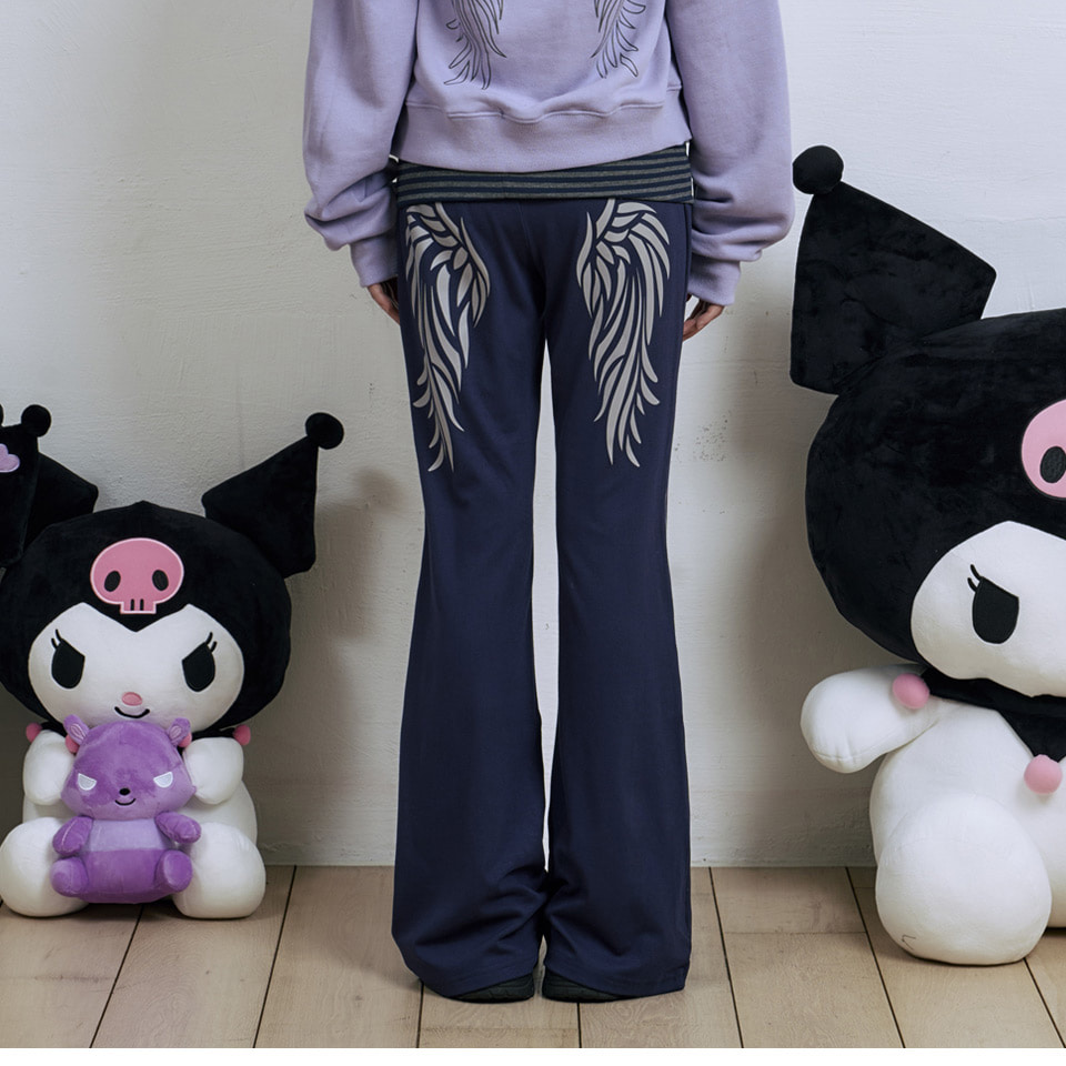 Venhit x Kuromi Striped Banding Bootcut (Black/Navy)