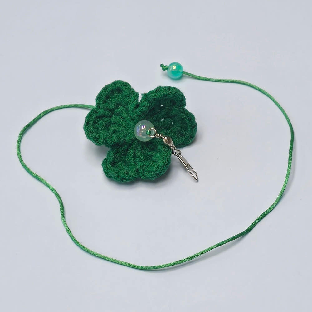韓國 🇰🇷 handmade 編織 三葉草 替換逗貓頭 （兩色，隨機發出）
