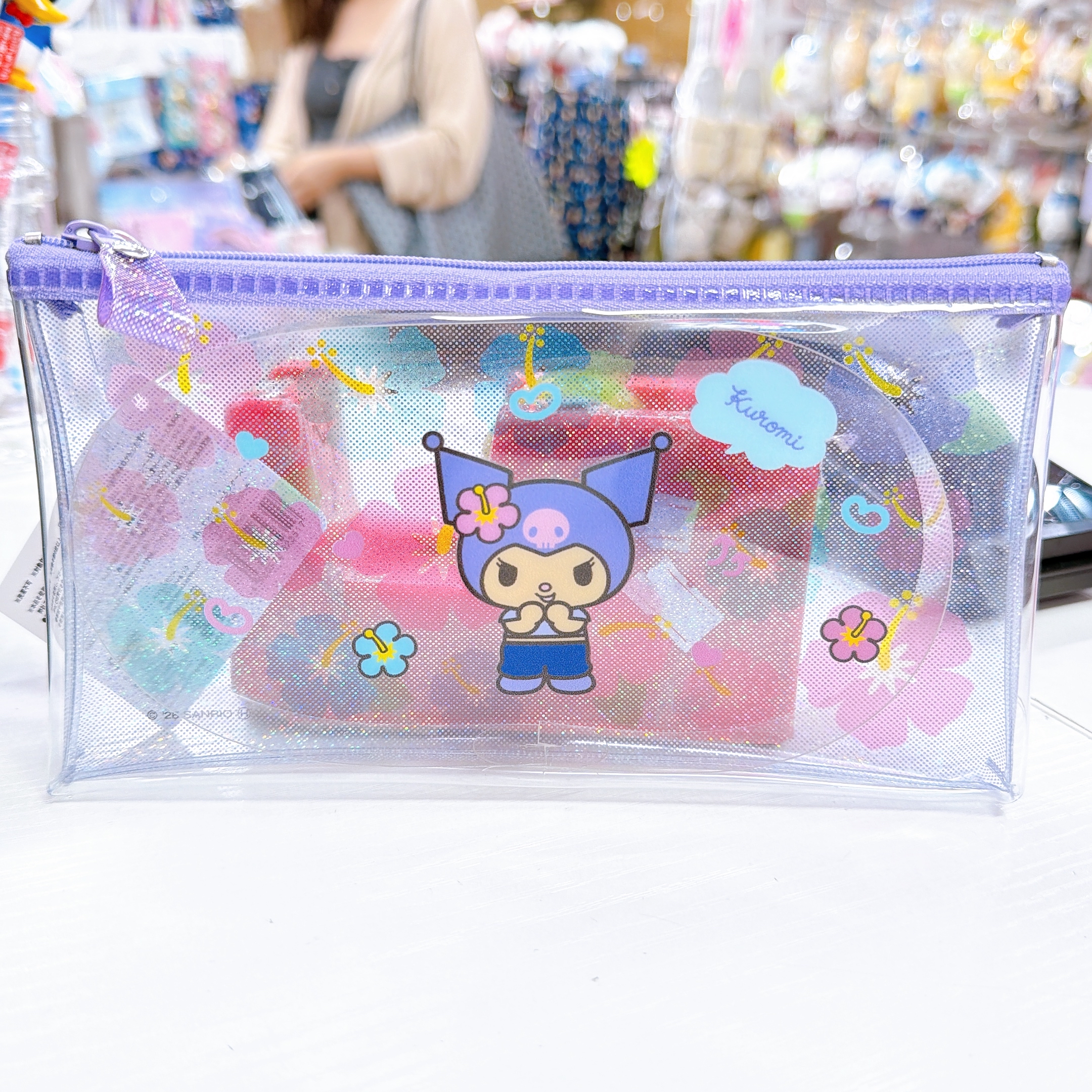 日本直送Sanrio 夏天黑皮系列透明筆袋