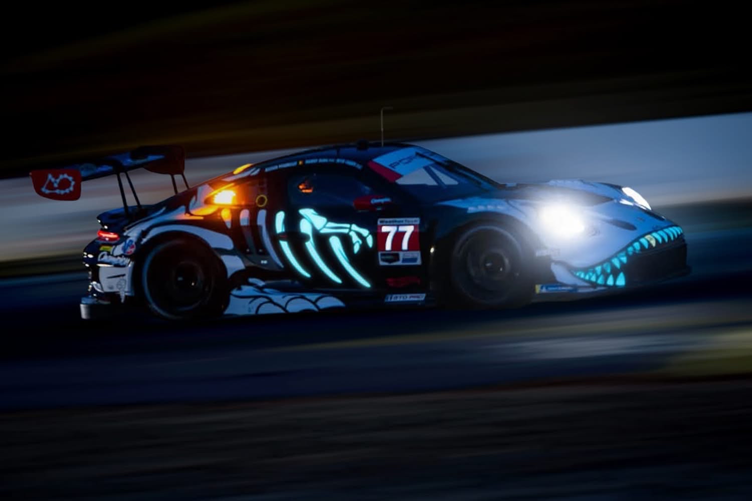 （預訂 Pre Order) Mini GT (MGT01436-L) Porsche 911 GT3 R (992) #77 AO Racing "Skeleton Rexy" 2026 IMSA Petit Le Mans