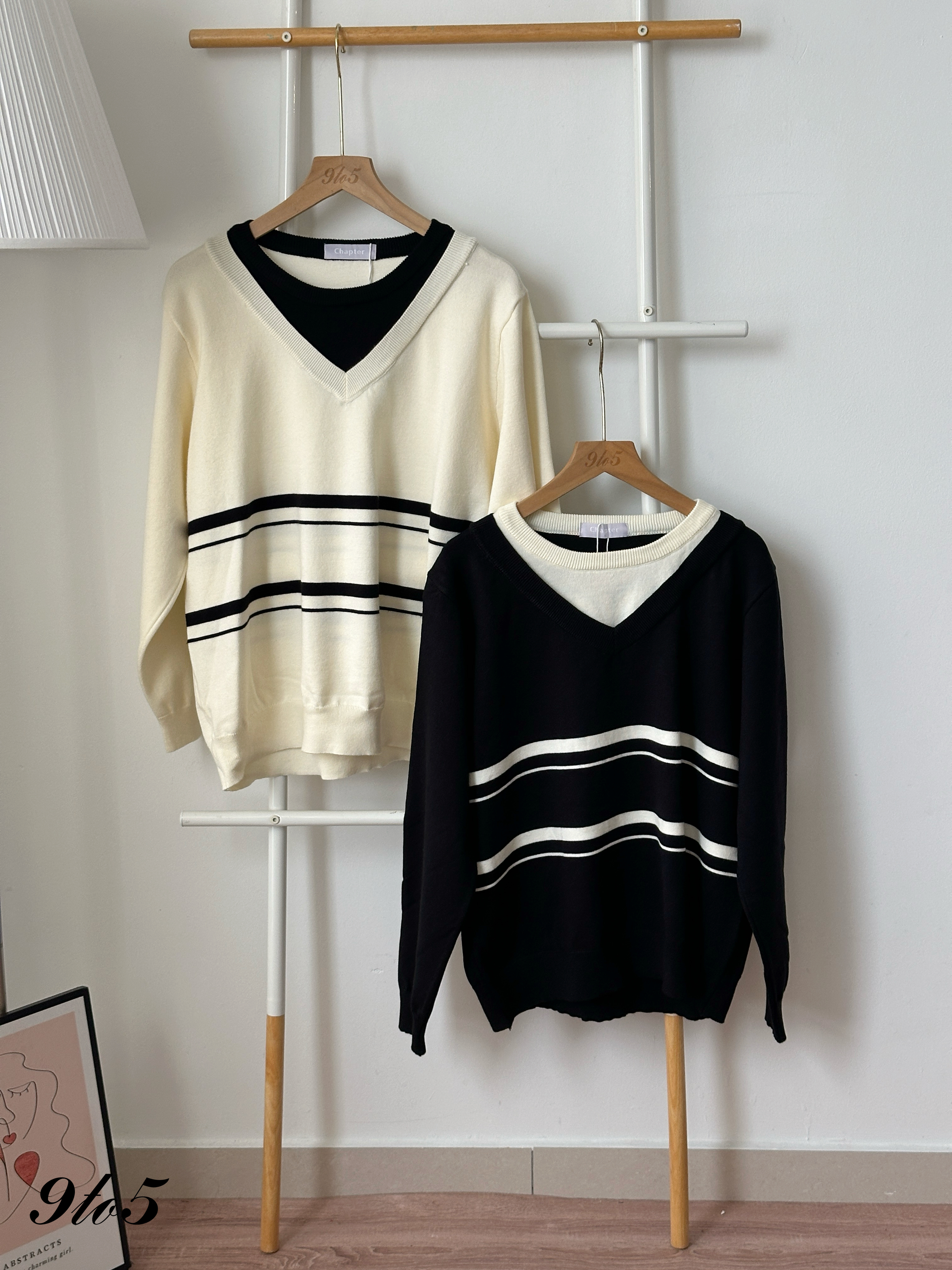 T4449 Fake Two-Pieces Sweatshirt - Black & Colors