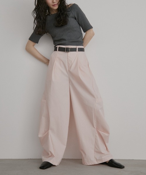 立體褶襉寬褲【JP012】