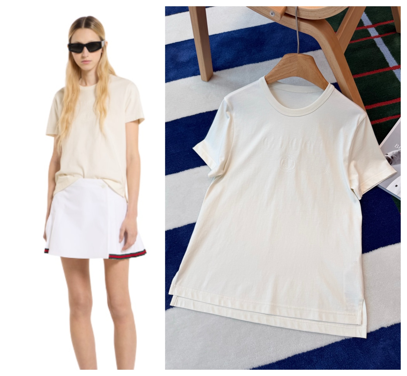 GUCCI Medium Cotton Jersey T-shirt 針織壓紋Tee