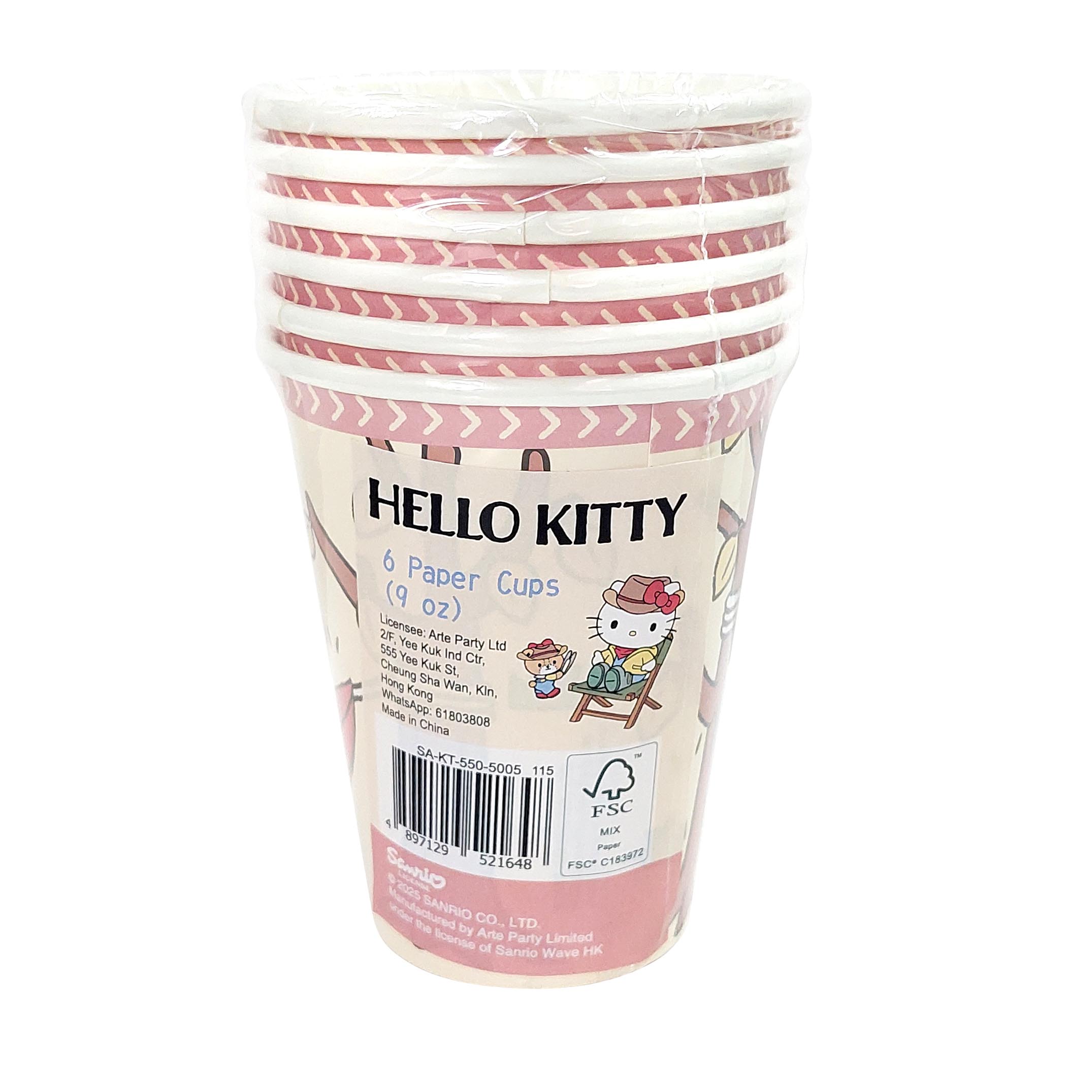 Sanrio 吉蒂貓 特級厚紙杯 9oz 6件裝 [Sanrio 許可產品]  Sanrio Hello Kitty Paper Cups 9oz 6pcs [Licensed by Sanrio]
