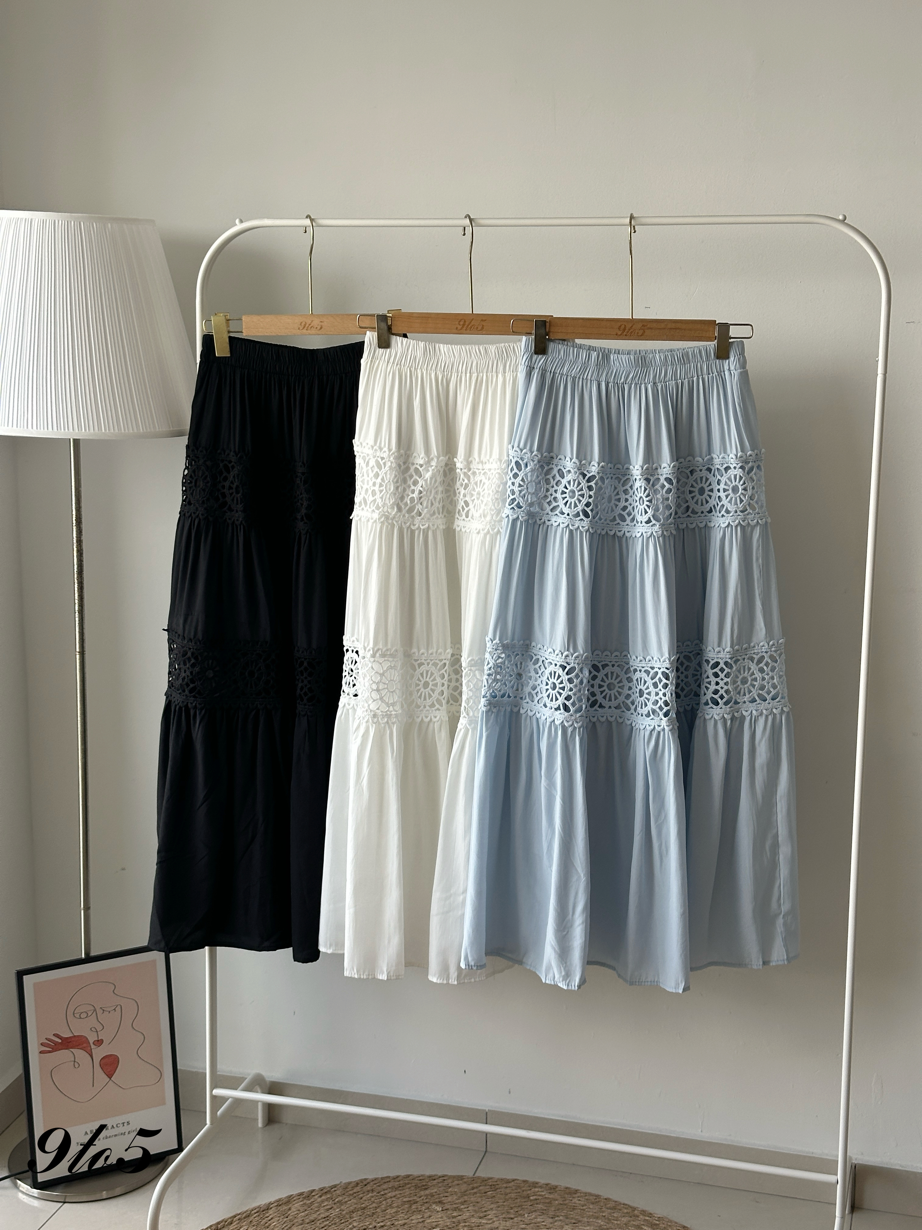 S1901 Bohemian Layered Skirt - 3 Colors 