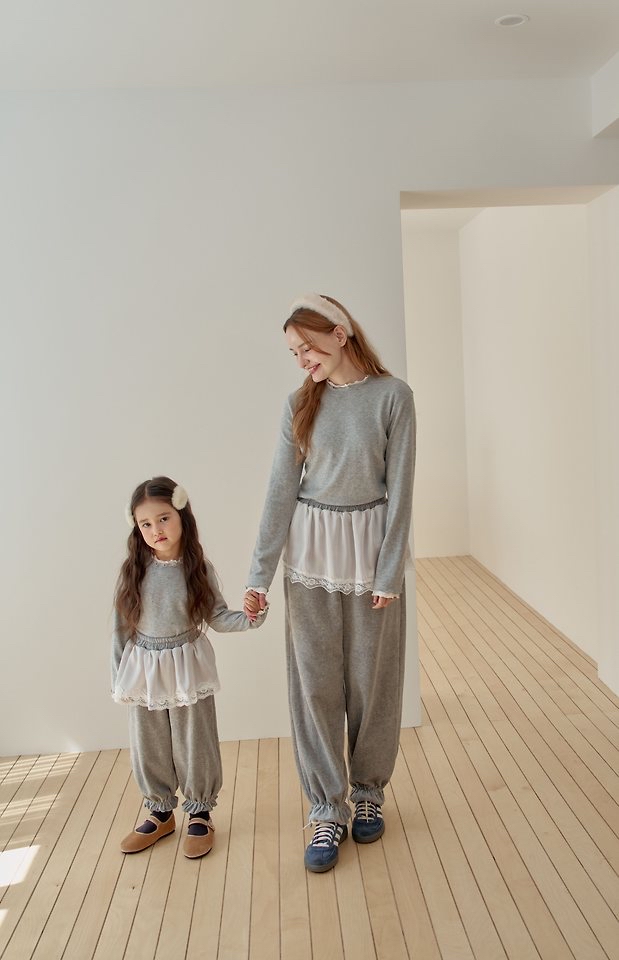 Momoann | Satin Joggers (Melange) with Mom