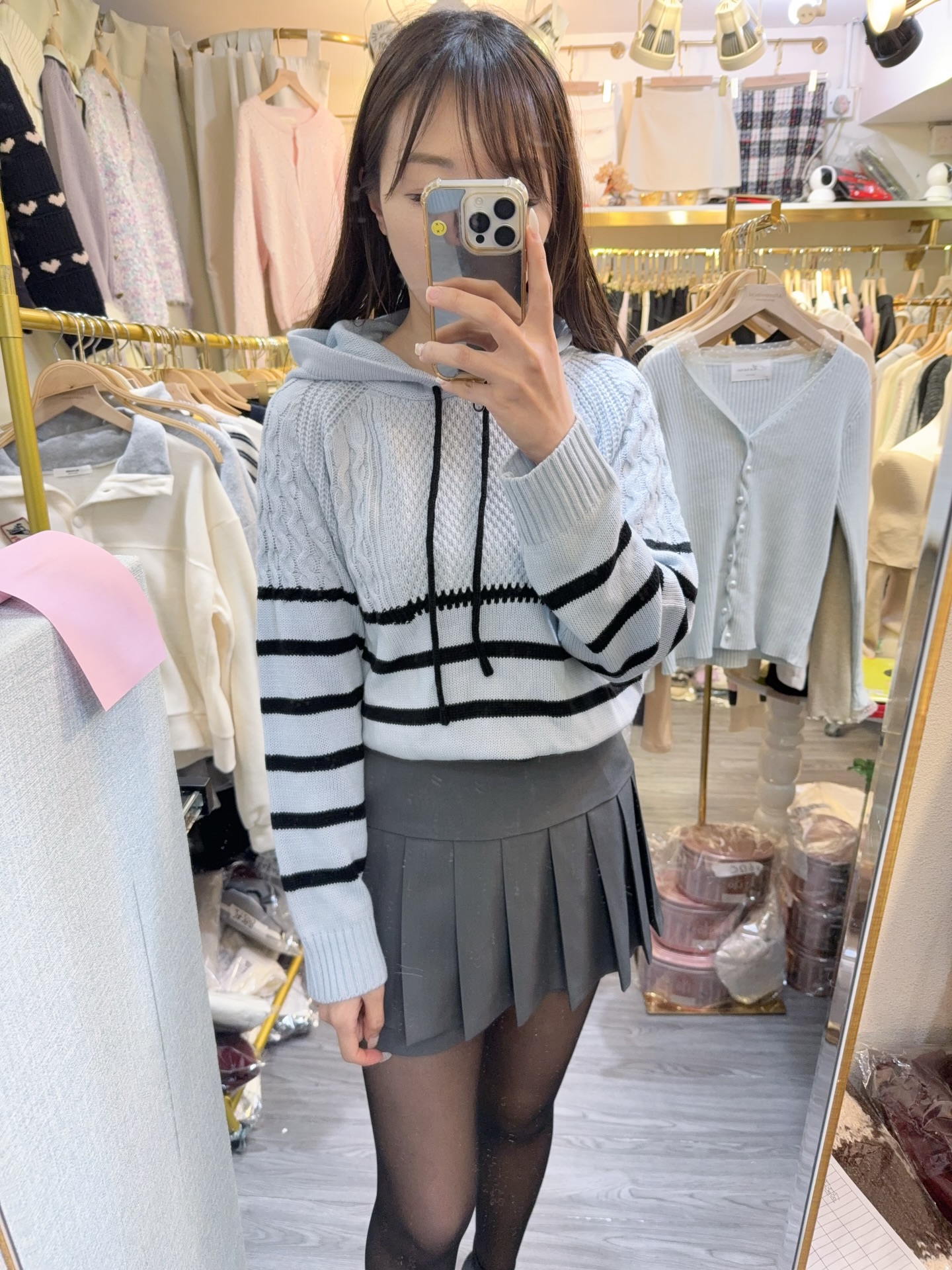 春季線針織麻織紋衛衣款