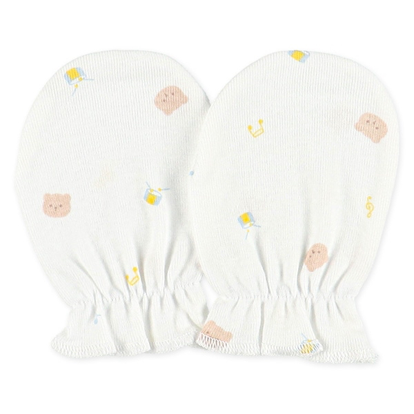 🇯🇵預訂 日本直送🇯🇵日本製新生兒小熊樂器滿印純棉手套兩件套