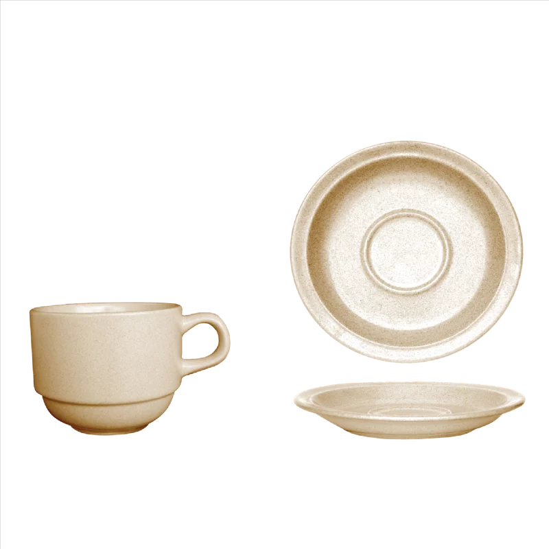 SPECKLE BEIGE SCC21 & SSC16 Stacking Cup 210ML With Saucer (SE)