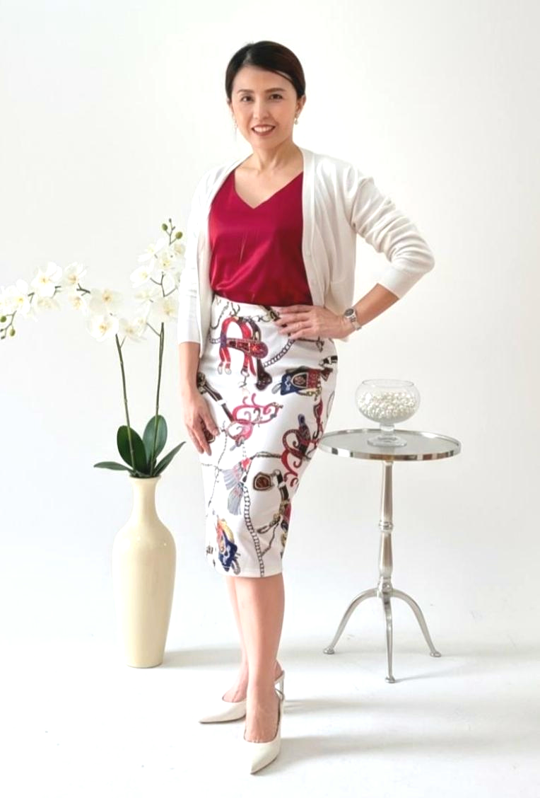 Statement Print Pencil Slim Skirt