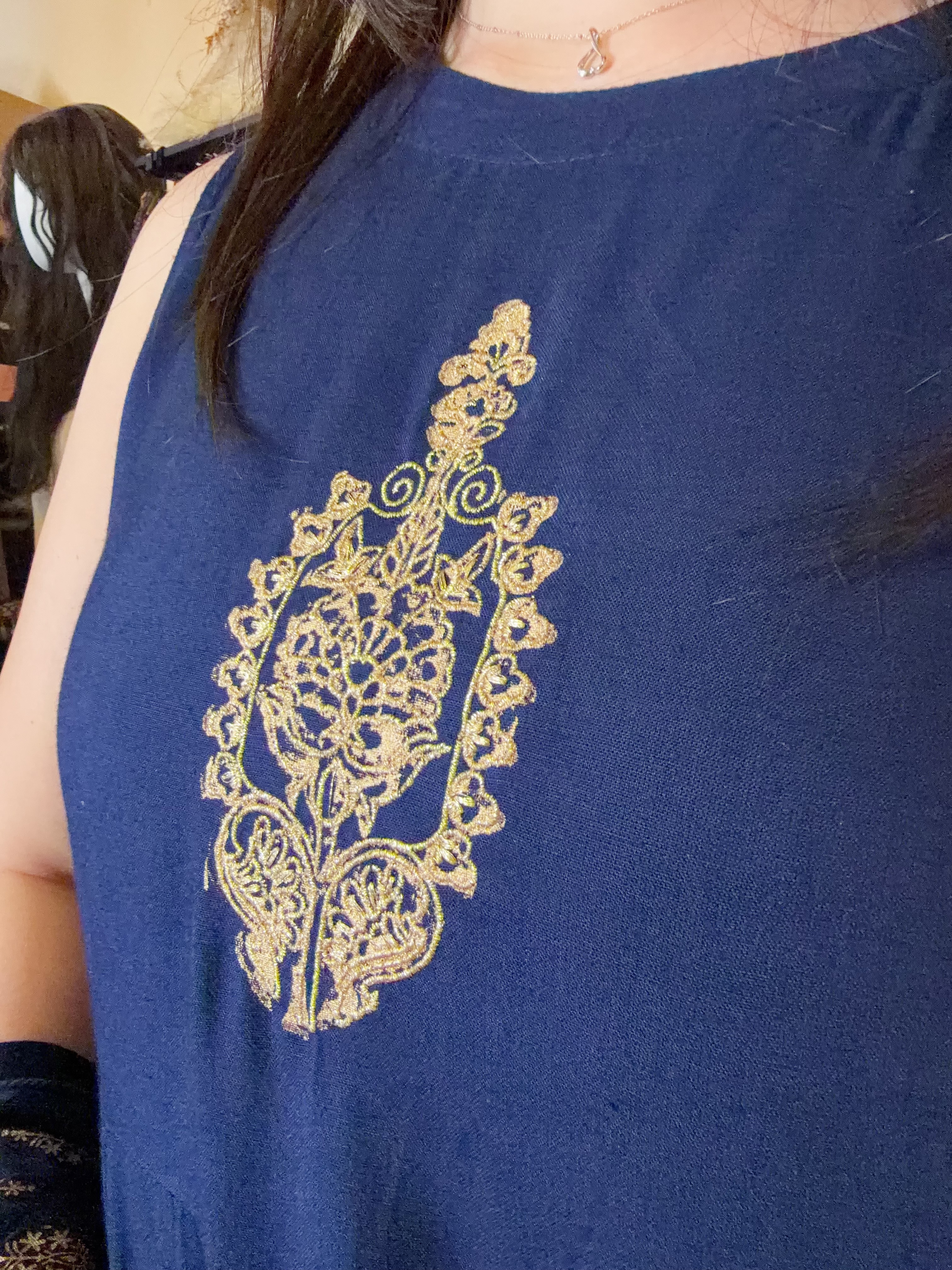 1658 Navy Blue Set of 2 Sleeveless OP 47"  + Outer 47"