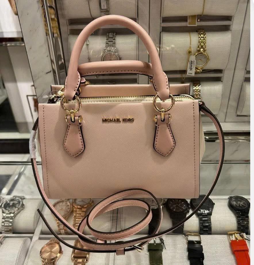 香港現貨-Michael Kors Outlet Marilyn Saffiano Leather Messenger Bag pink