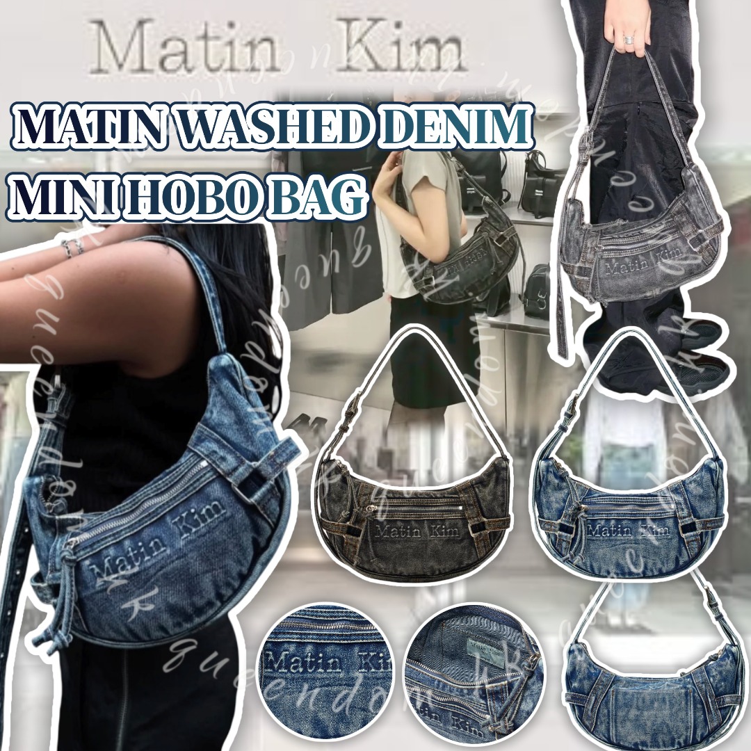 韓國🇰🇷 MATIN KIM MATIN WASHED DENIM MINI HOBO BAG 水洗丹寧半月包