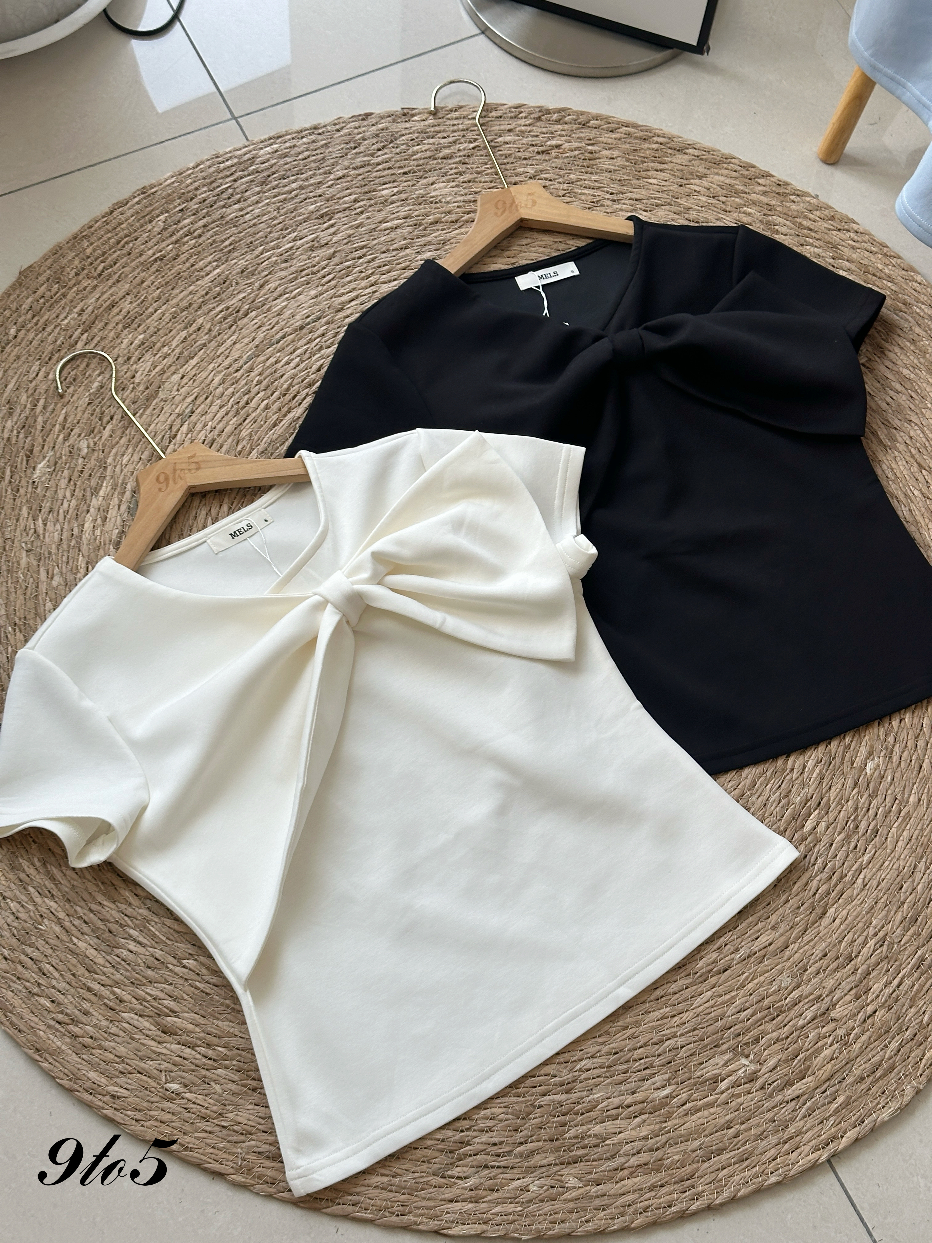 T4223 Short Sleeve Bow-knot Top - 4 Colors 
