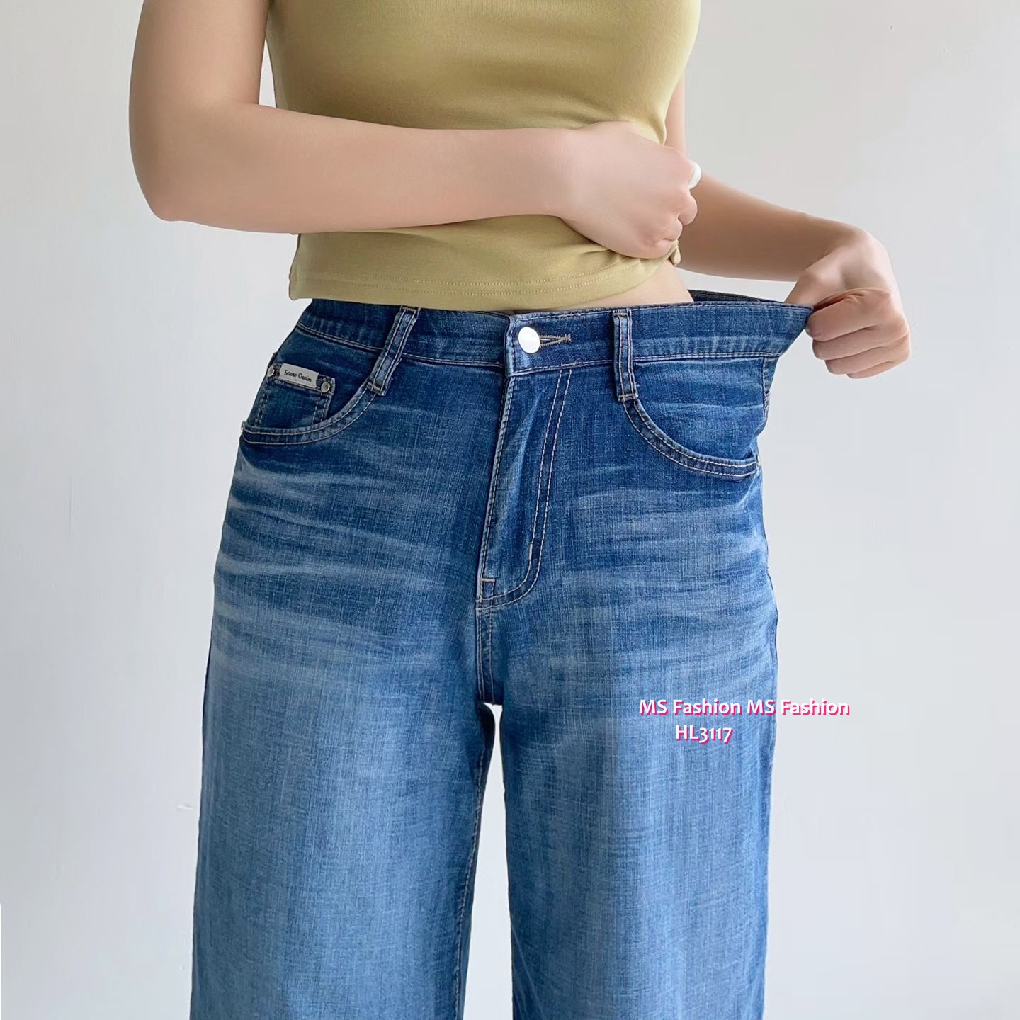 HL3117 韓國👖Howluk8分闊筒牛