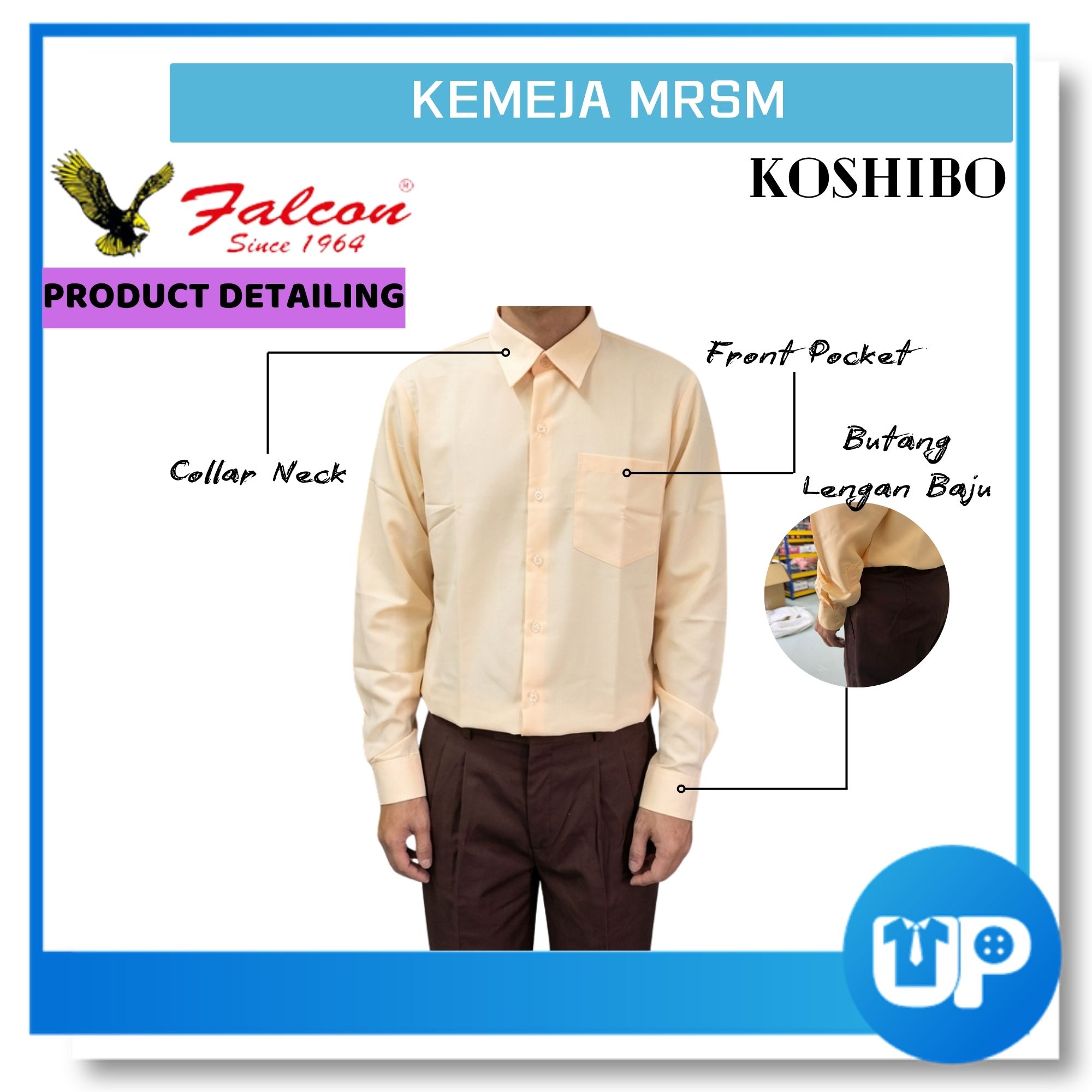 Falcon MRSM Light Peach Baju Kurung Kain Cotton Koshibo Uniform Sekolah Baju Sekolah
