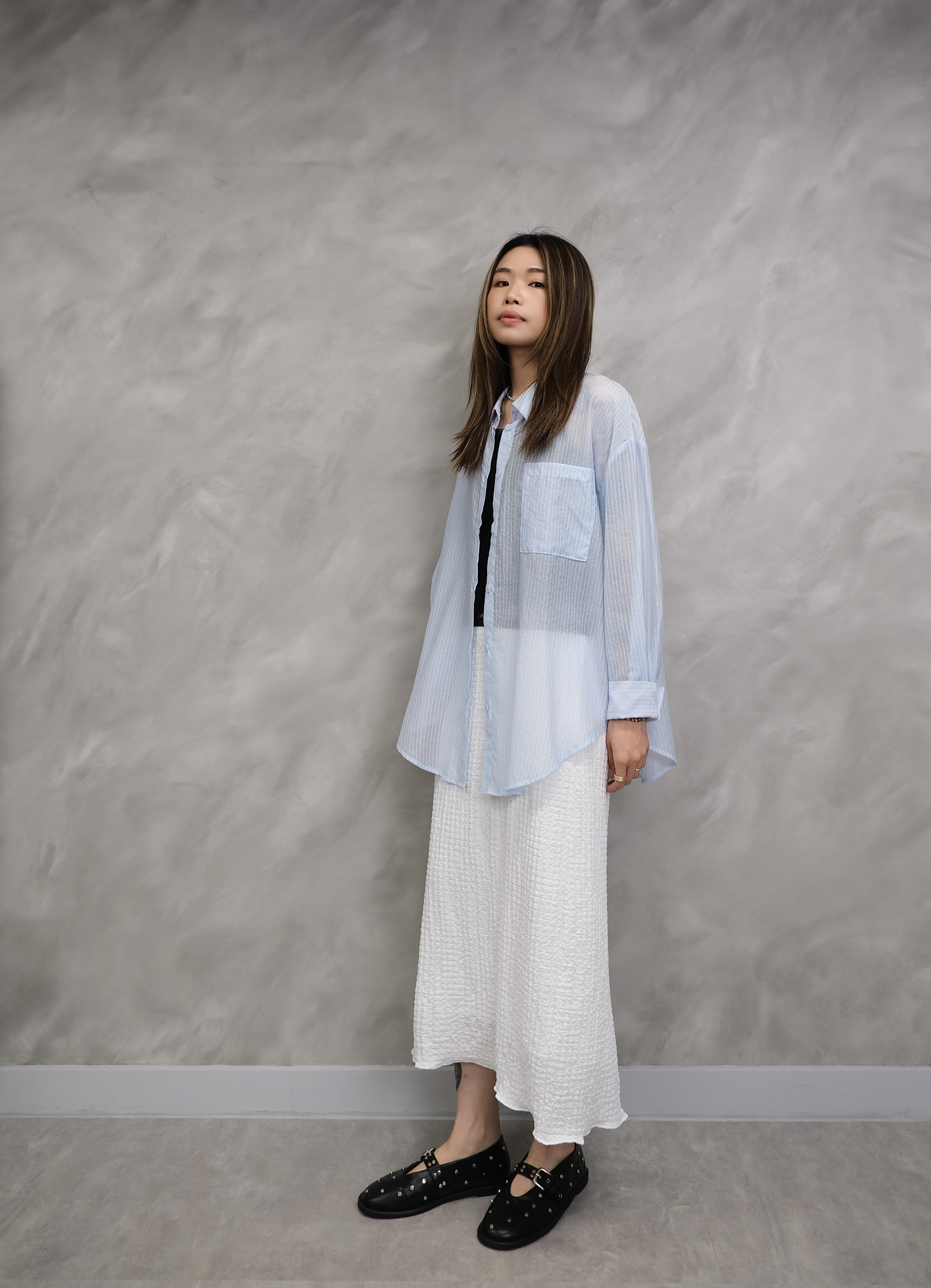 Textured basic skirt #sk42