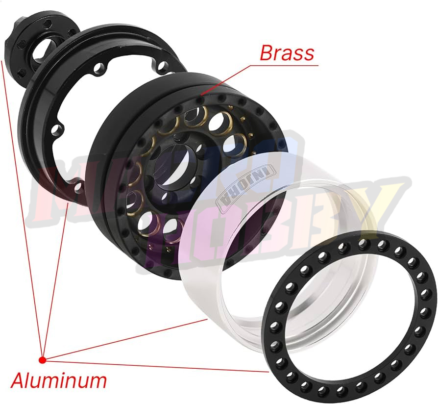 GLOBACT 1.9 Beadlock Wheels RC Wheel Hub For 1/10 TRX4 TRX6 Axial...