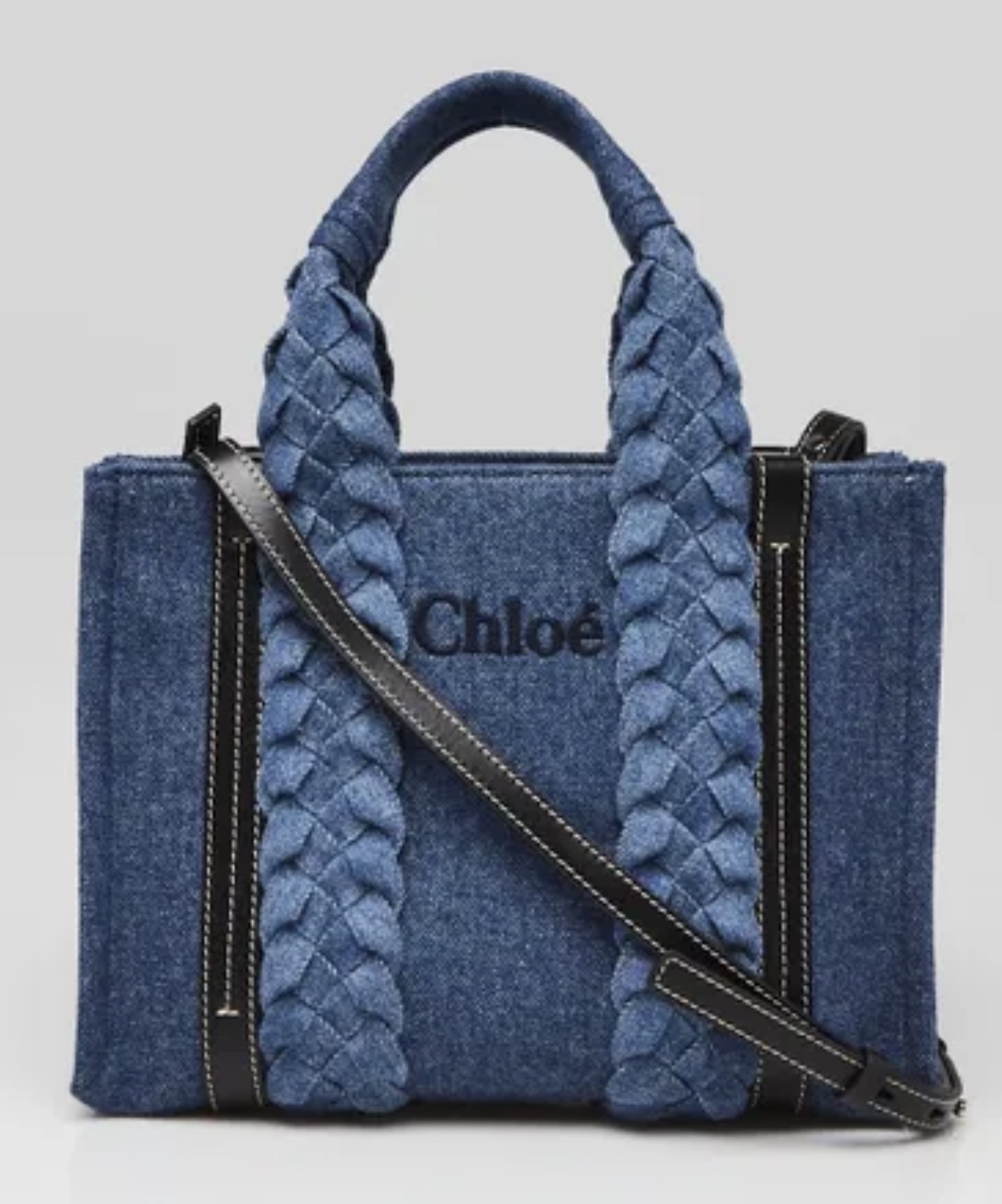 Chloe Blue Denim Small Woody ToteBag 