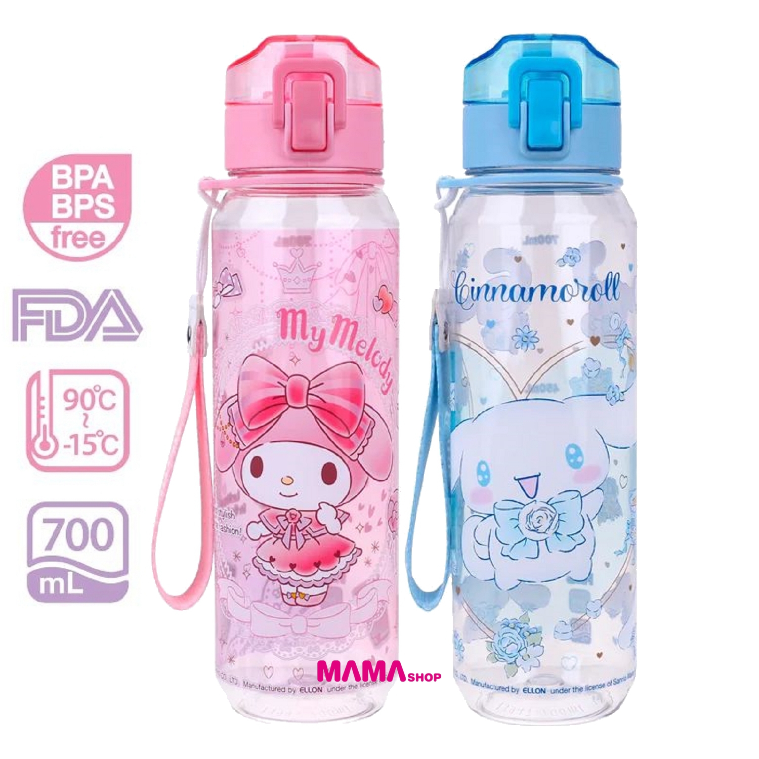 Sanrio 700ml BPA & BPS Free 膠水樽連手繩