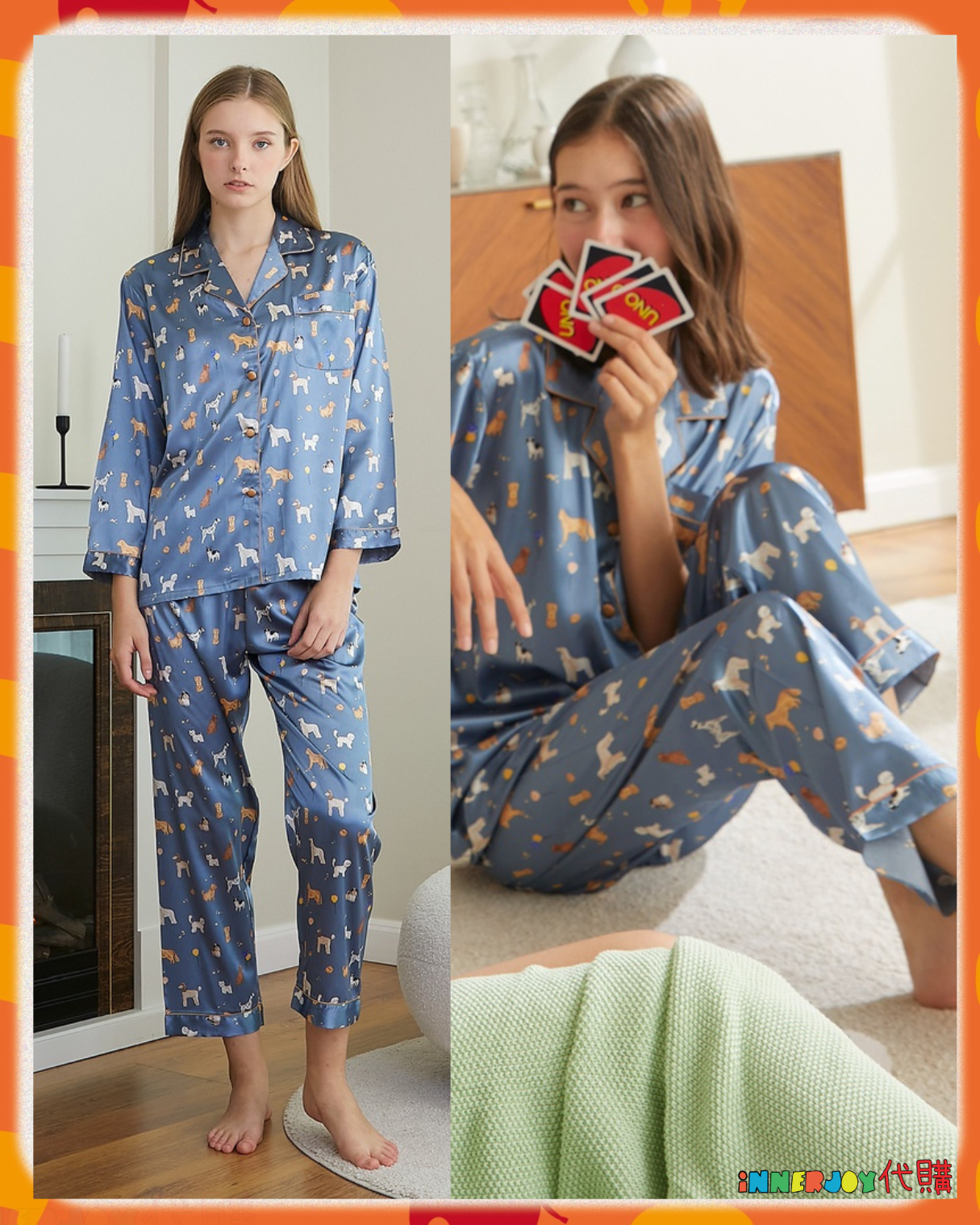 預購 | LingOrm - Lingling 同款睡衣 Lovely Dog Satin Pajamas 🐶🐕🦴 Vana Sleepwear 