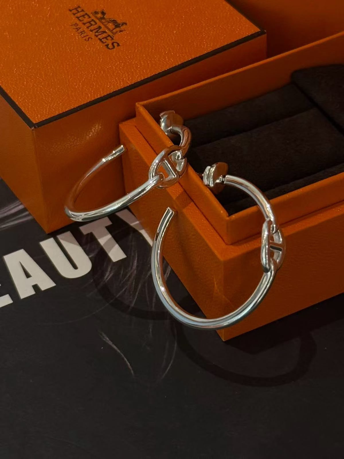 Hermes Chaîne d'Ancre Enchaînée hoop earrings耳環 