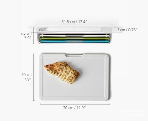 全新 Joseph Joseph懸掛式砧板收納架連多色砧板3塊套裝