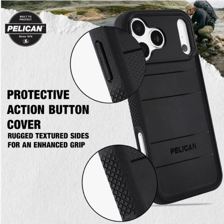 Pelican – iPhone 18 Pro Max / 17 Pro Max 手機殼 Protector Magsafe磁吸手機套 360°全包圍 軍規級防摔保護套 – 黑色