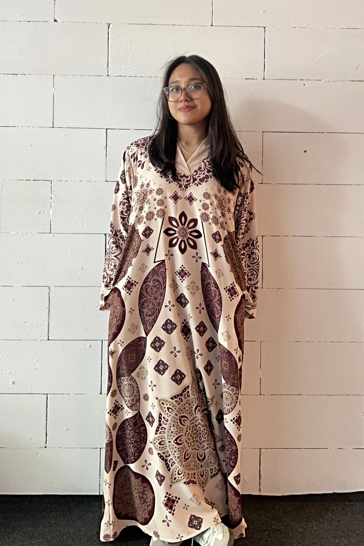 BOHEMIAN PRINT in Maroon Cream