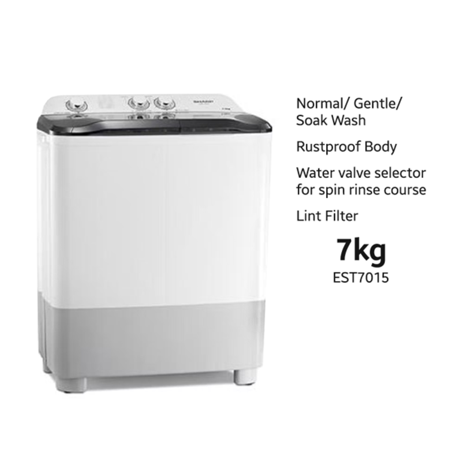 Sharp 7kg Semi-Auto Washing Machine (EST7015)