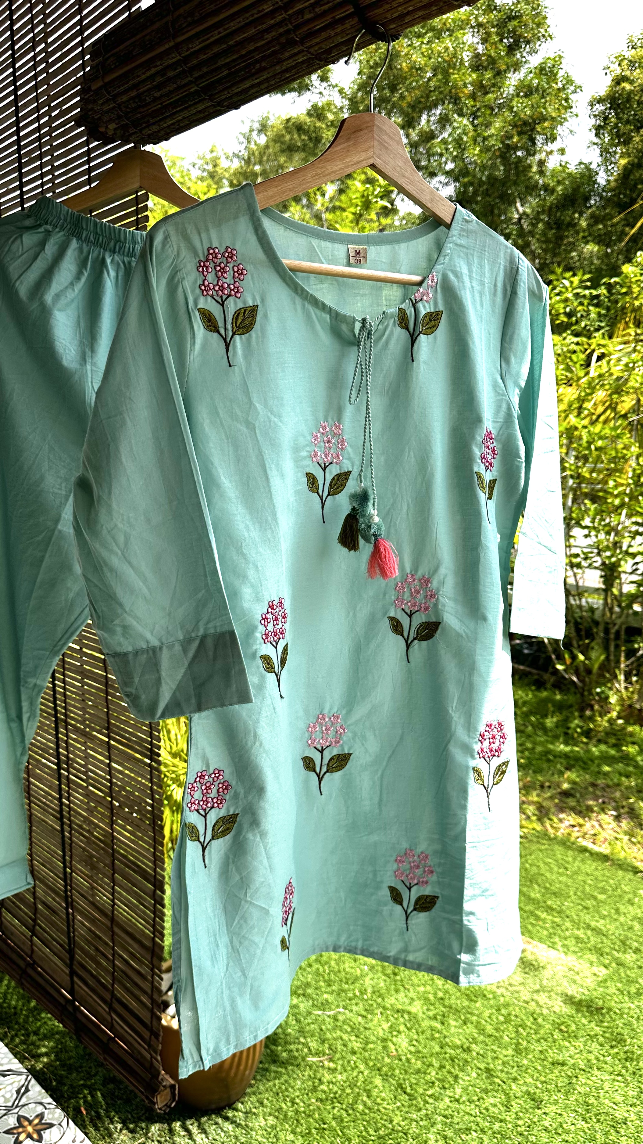 Green Embroidered Co-ord set 