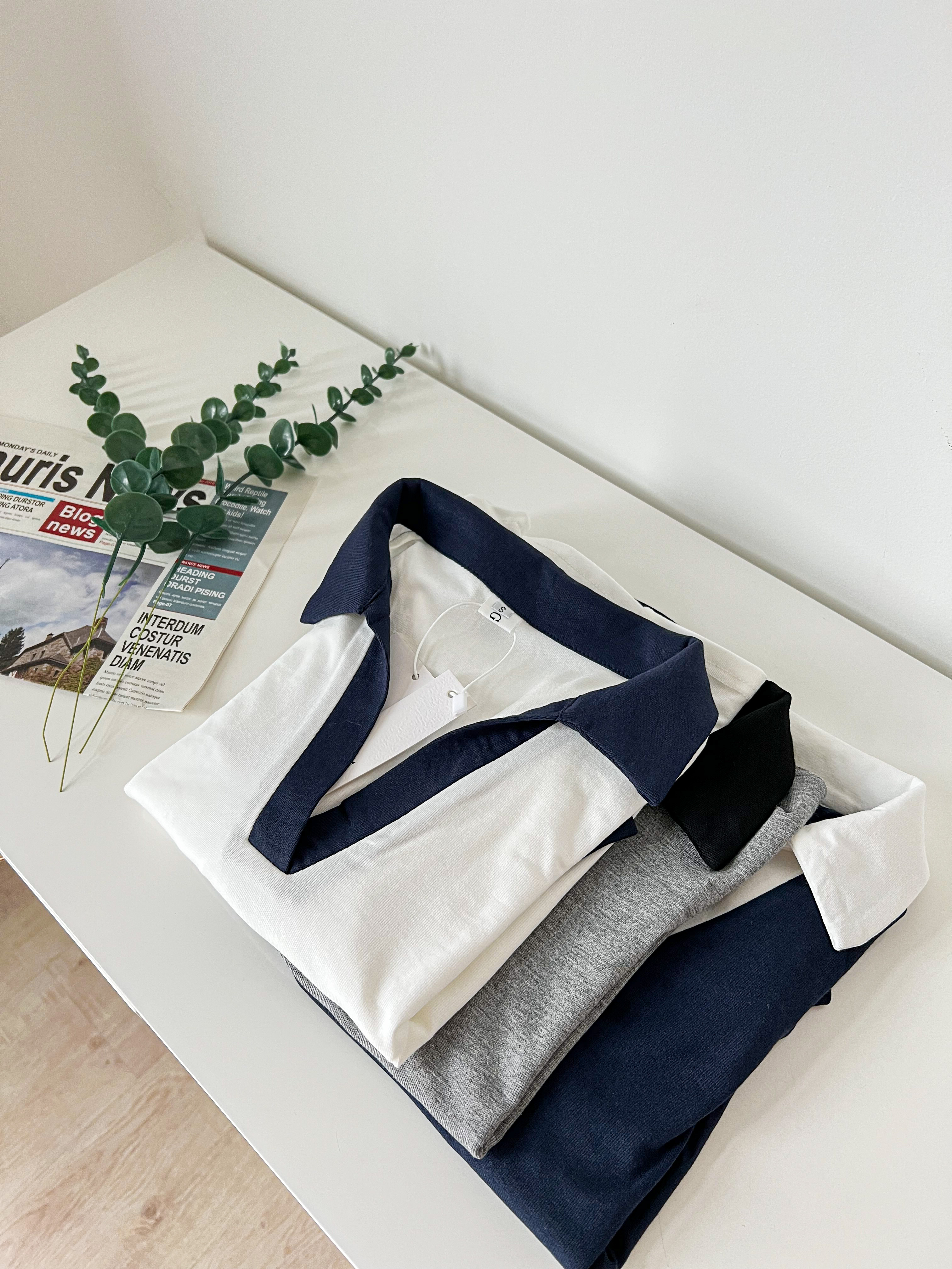 Casual Polo T-shirt 休闲翻领撞色Polo T恤 ( 3 colour )