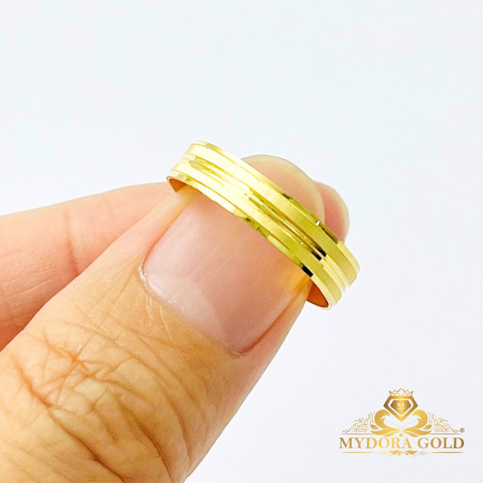 MYDORA Cincin Belah Rotan Double Line l EMAS 916/22K