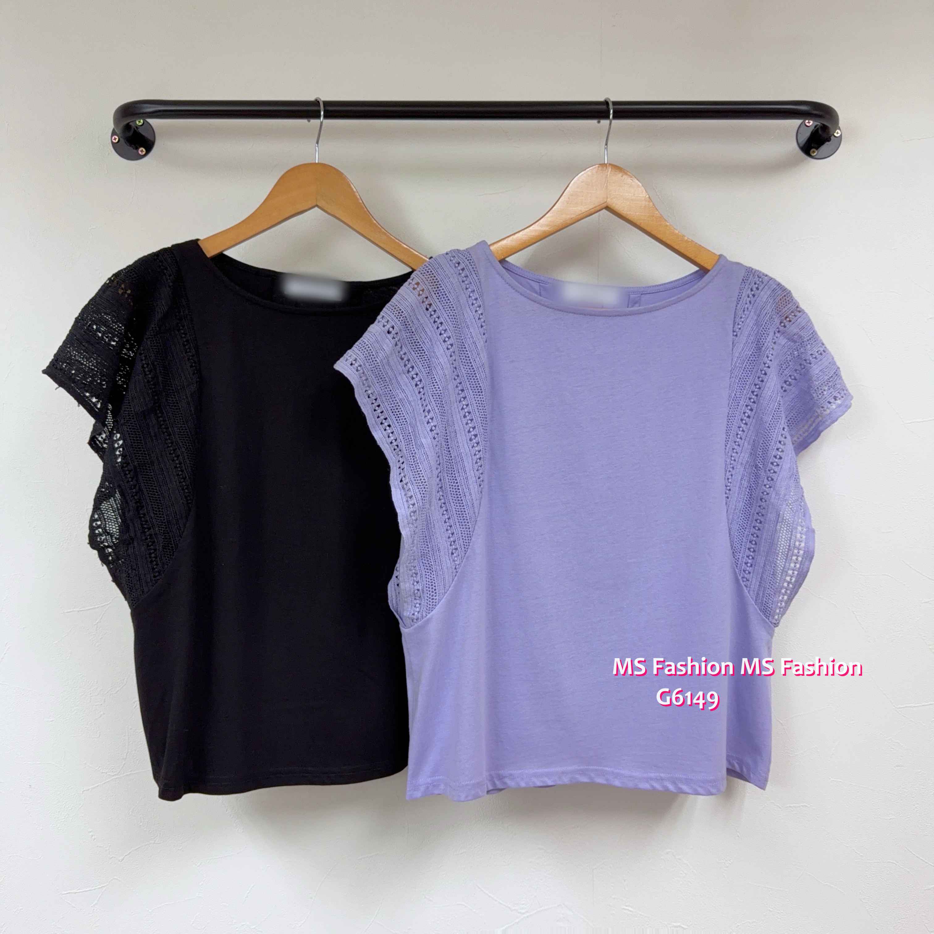 G6149 韓國🇰🇷淨色通花袖top