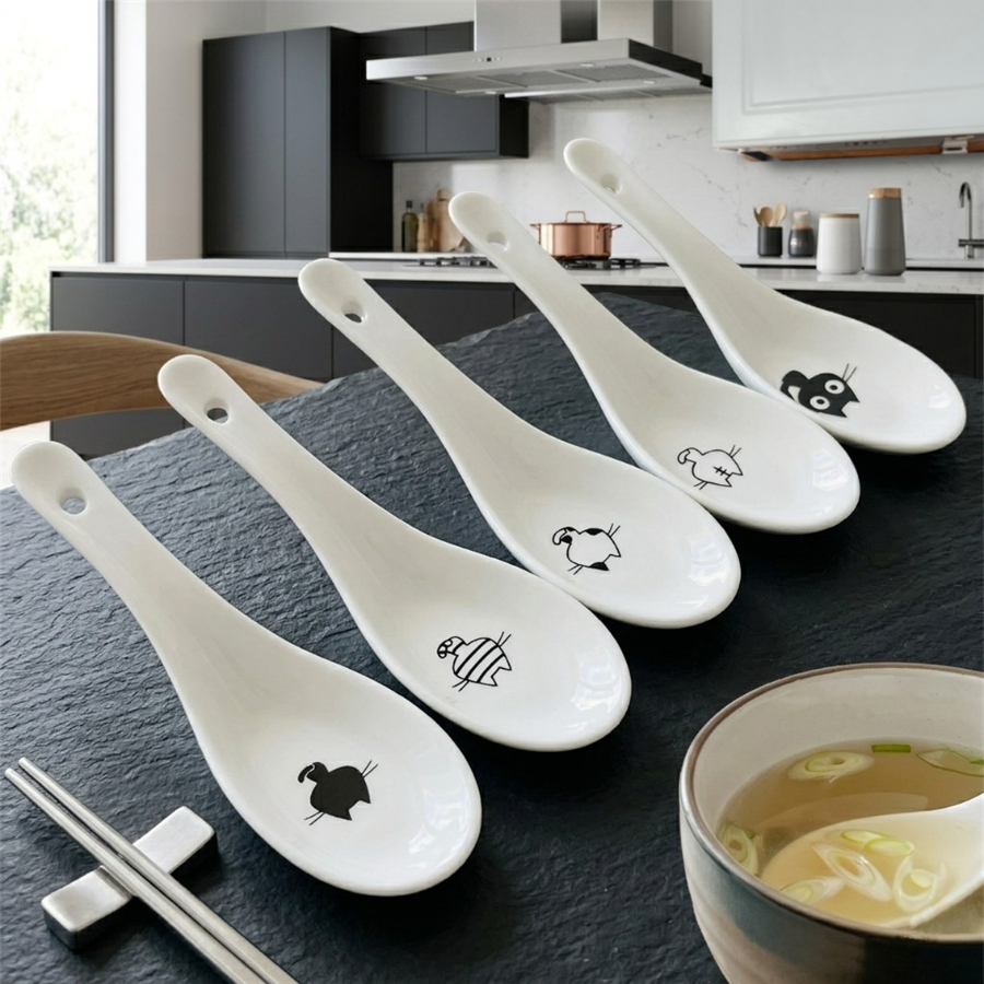 【日本製】美濃燒陶瓷五隻小貓可愛湯匙