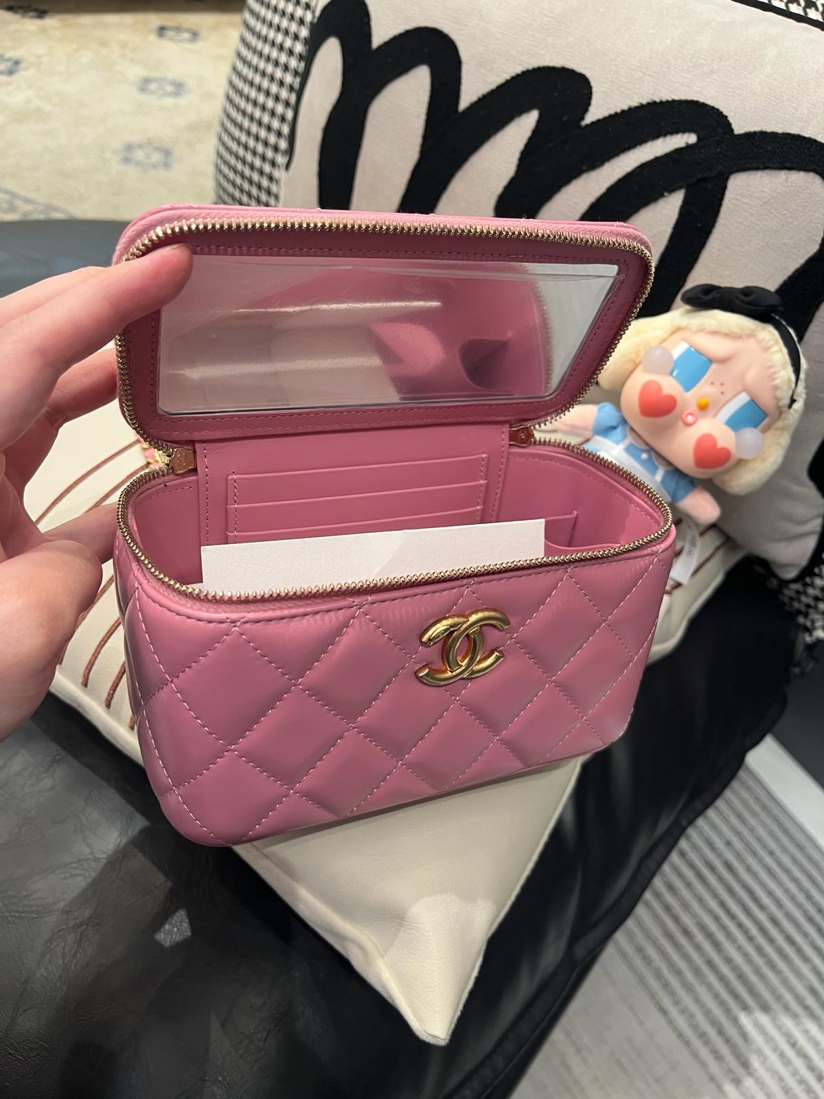 Chanel Vanity With Chain 雙金球長盒子 100%Authentic, 閑置品 ✅晶片✅Dust bag✅Box