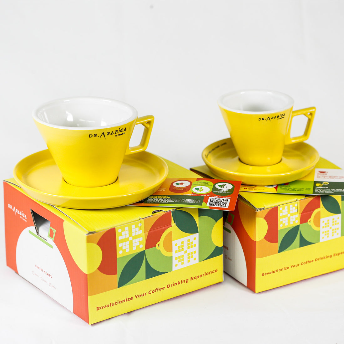 Dr. Arabica Professional Series - Cappuccino 180ml & 250ml Cup & Saucer TML05, TML06 & TML07 with Gift Box