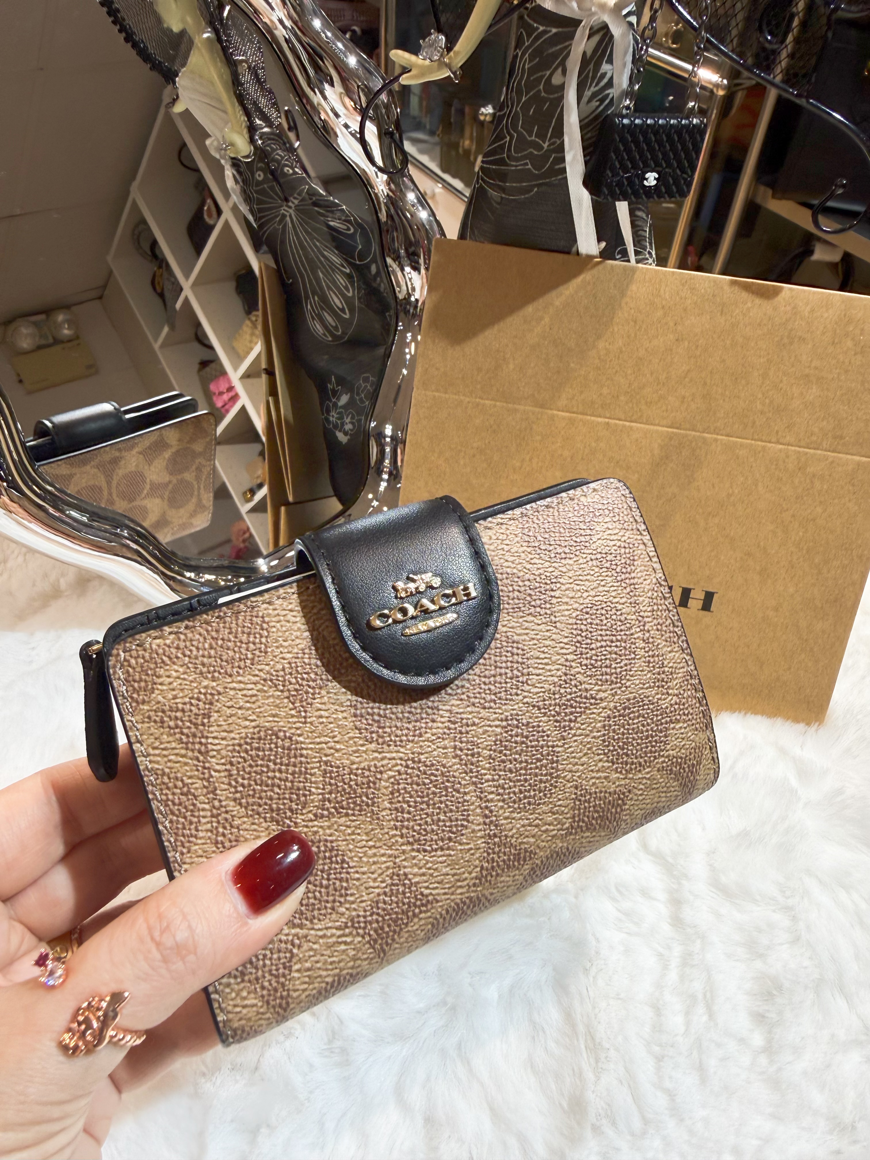 Coach medium wallet logo/m/blk