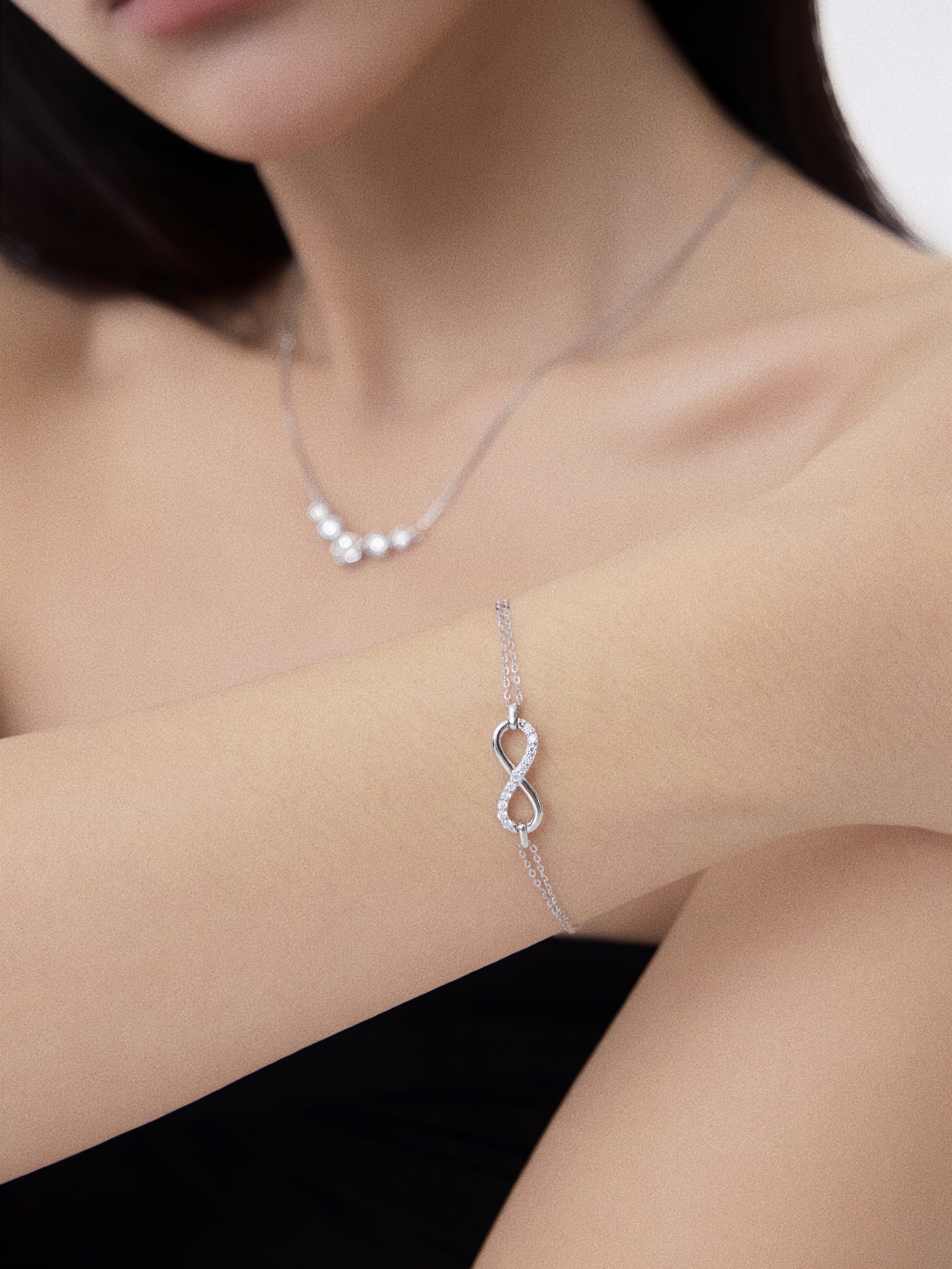 ♾️永恆雙線鏈莫桑石手鏈 Eternity Parallel Chain Moissanite Bracelet