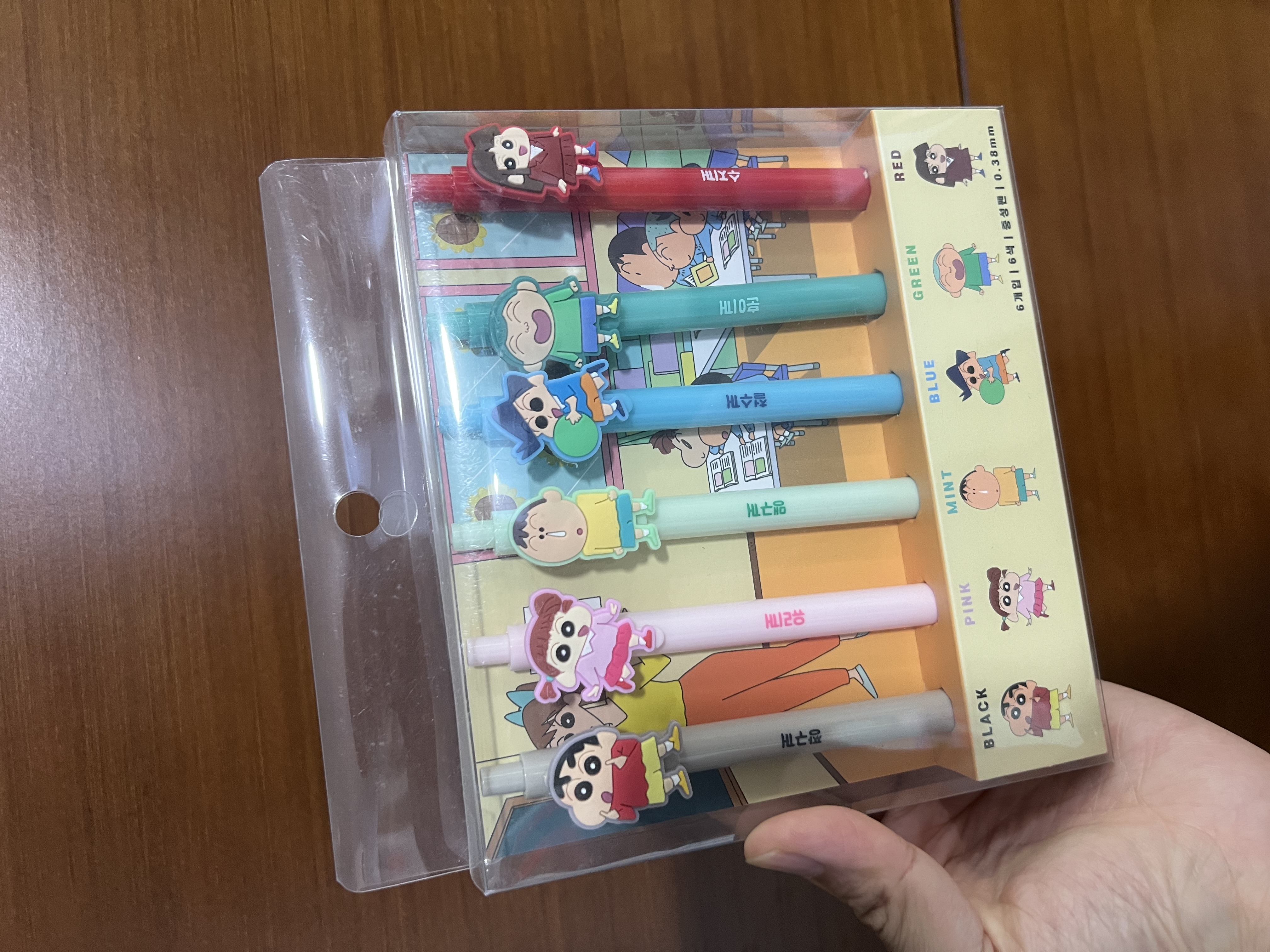 💟現貨💟🇰🇷韓國蠟筆小新6色原子筆套裝