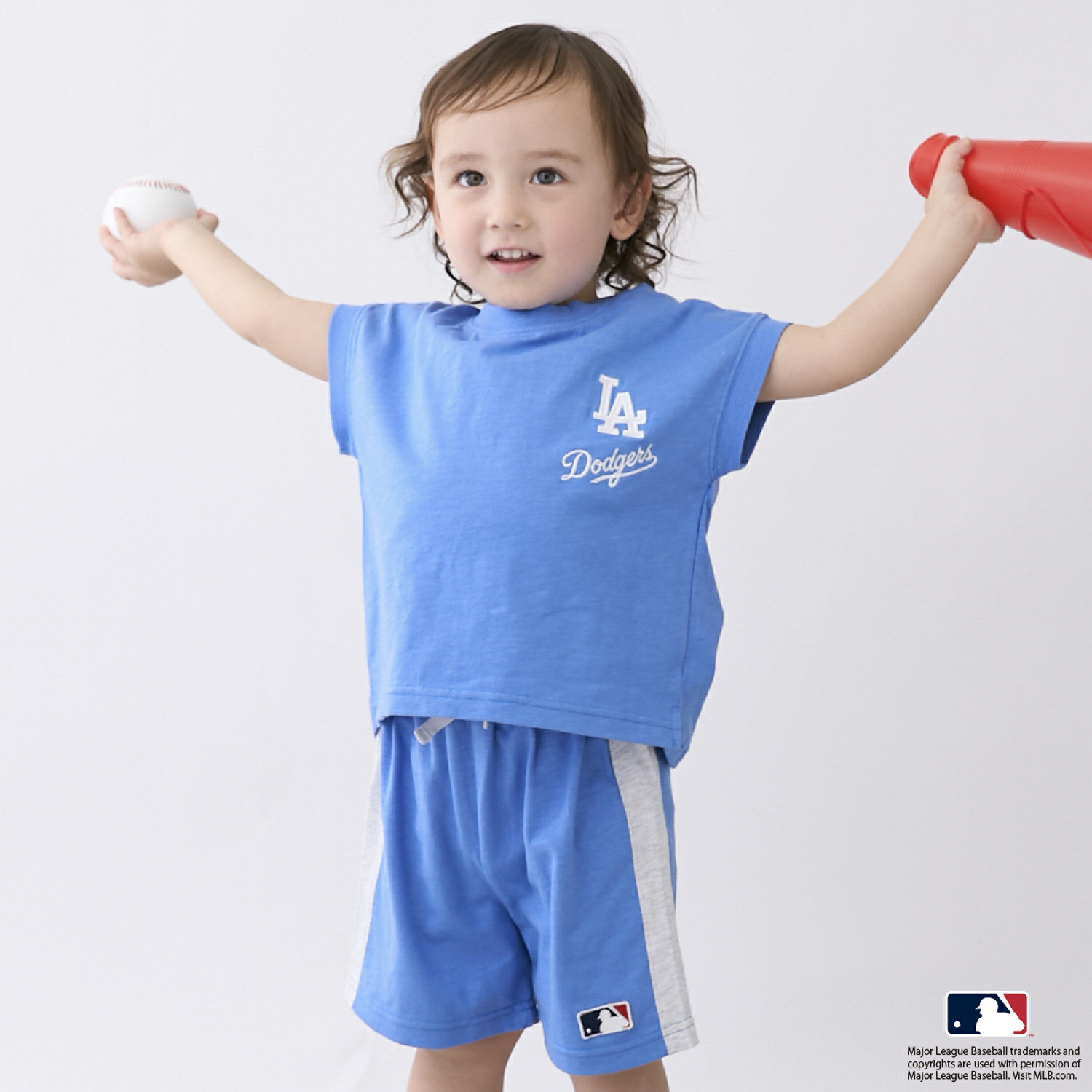 🇯🇵預訂 日本直送🇯🇵Petit Main x MLB系列三色球隊標誌上衣短褲上下套裝