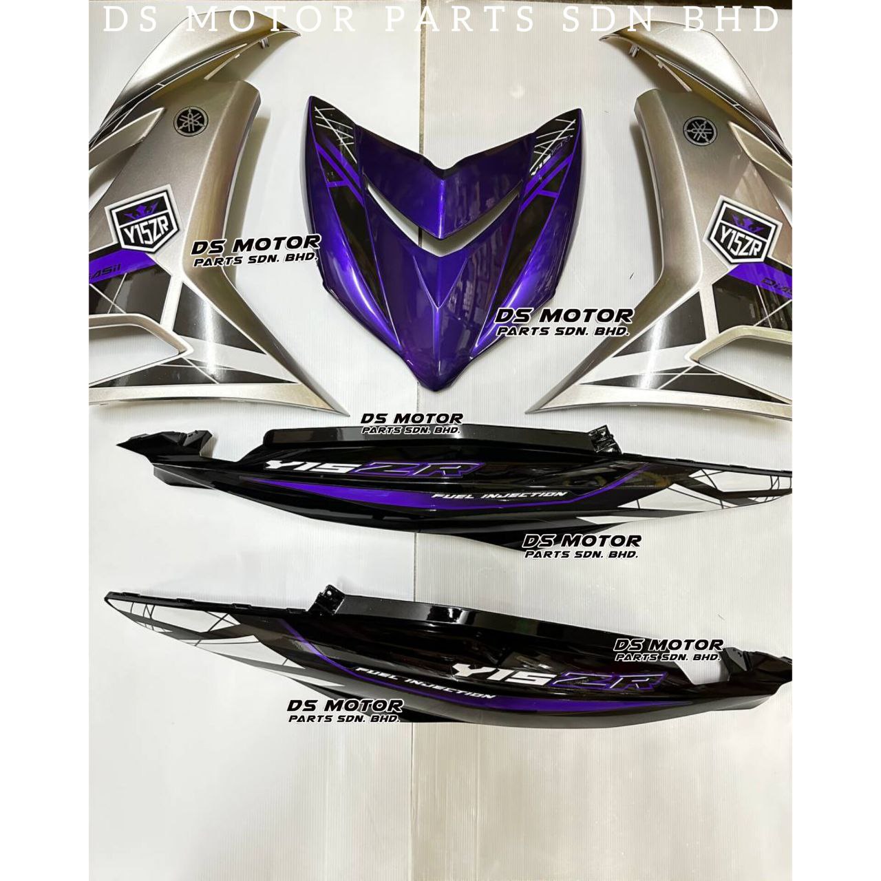 Yamaha Cover Set Y15ZR V2 Exciter King Vietnam Design <2020-30> ( Rm7 Black / Purple Silver / Hijau Silver )