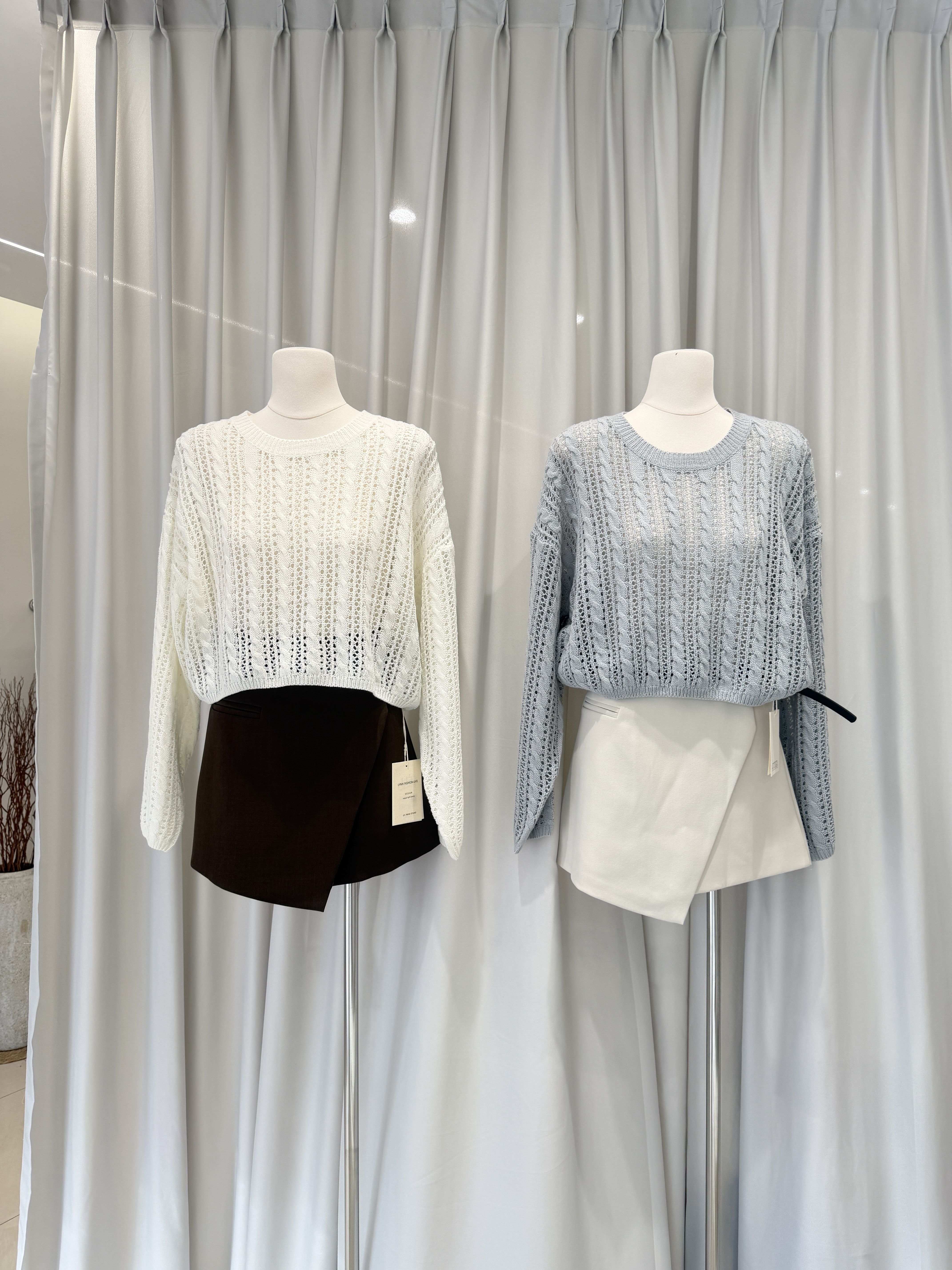 6716 韩系缕空针织长袖