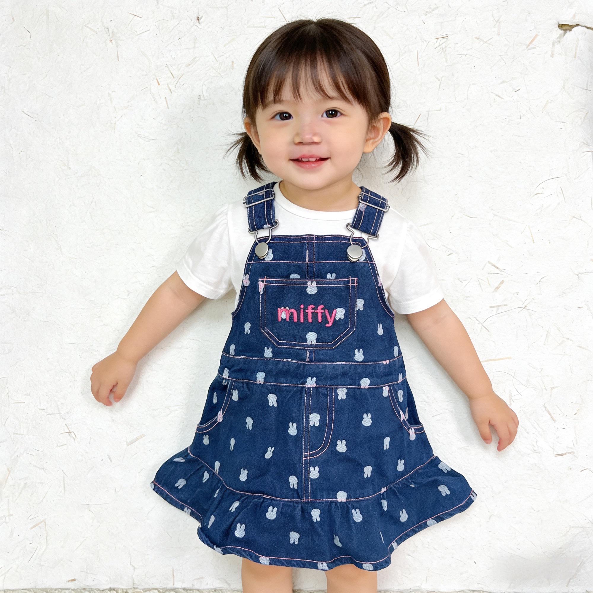 Miffy 牛仔背心吊帶裙上衣(size80/90) 不包白色上衣